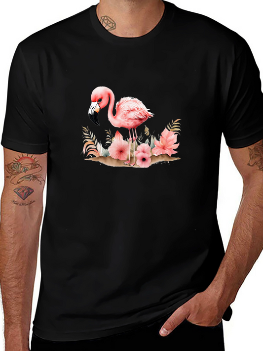 Flamingo Floral Graphic Tee - Unique & Stylish