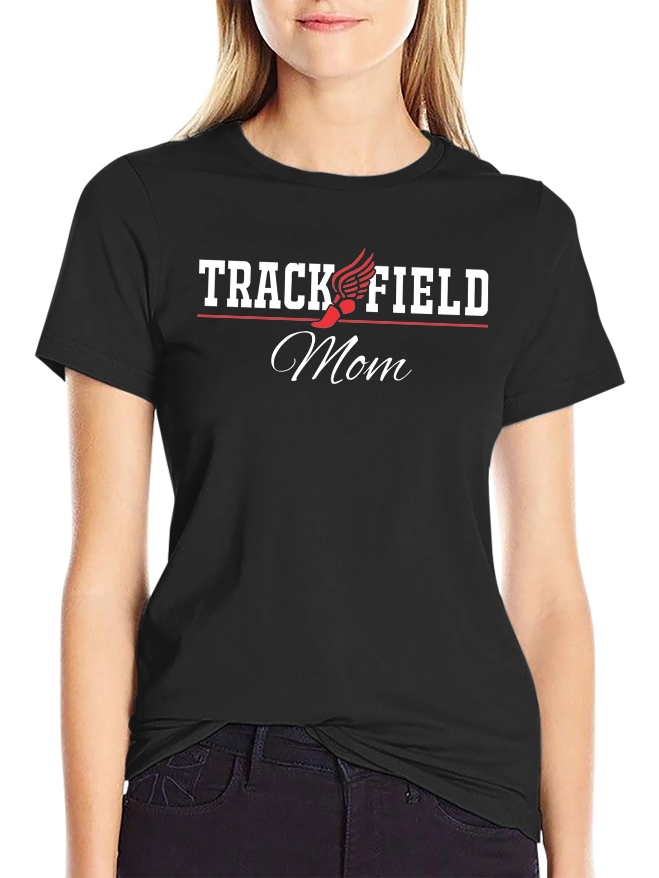 Track & Field Mom Black T-Shirt