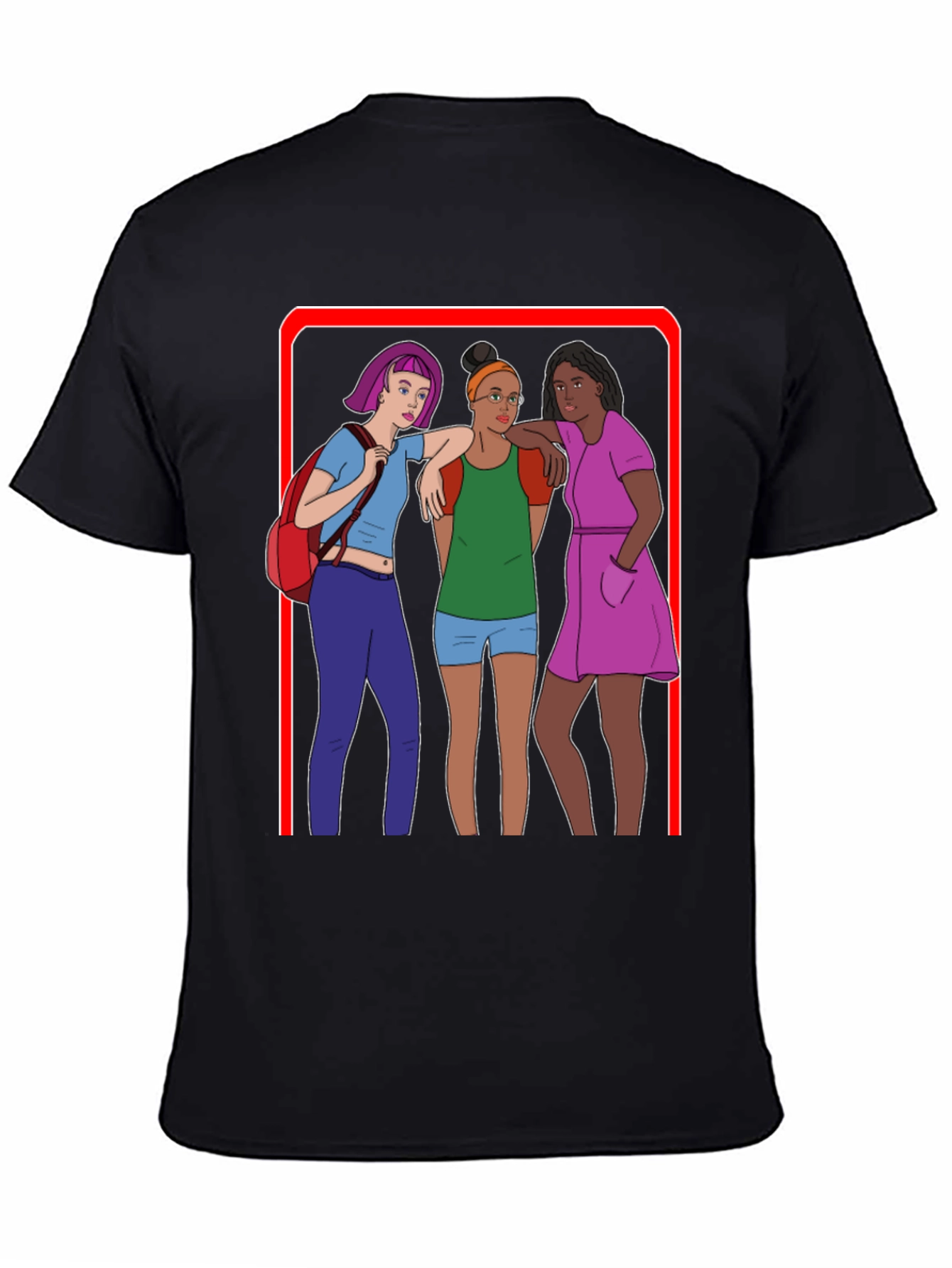 Cartoon Graphic T-Shirt - Three Friends