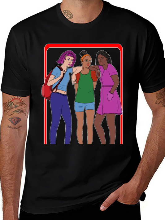 Cartoon Graphic T-Shirt - Three Friends