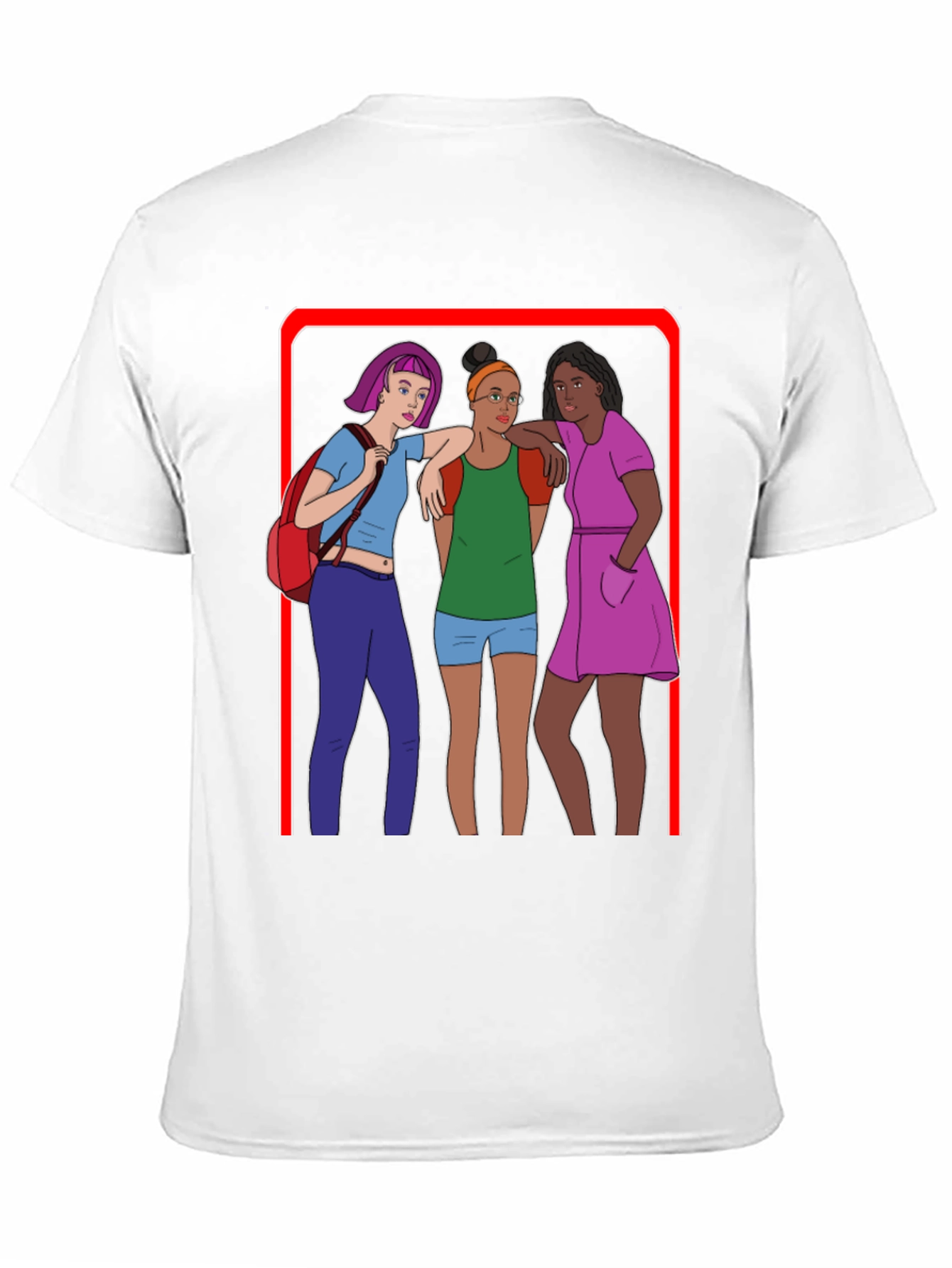 Cartoon Graphic T-Shirt - Three Friends