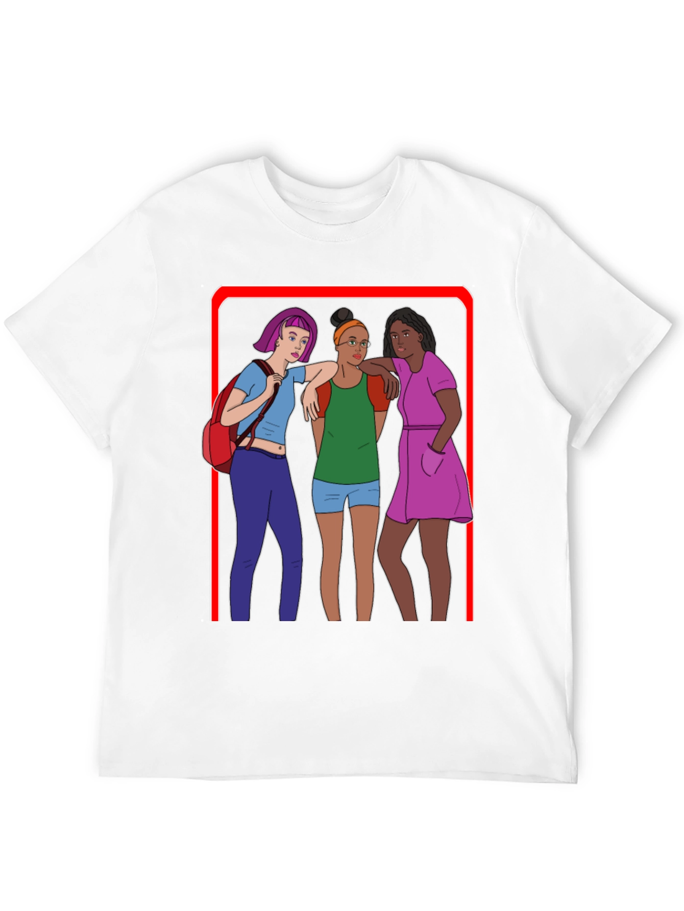 Cartoon Graphic T-Shirt - Three Friends