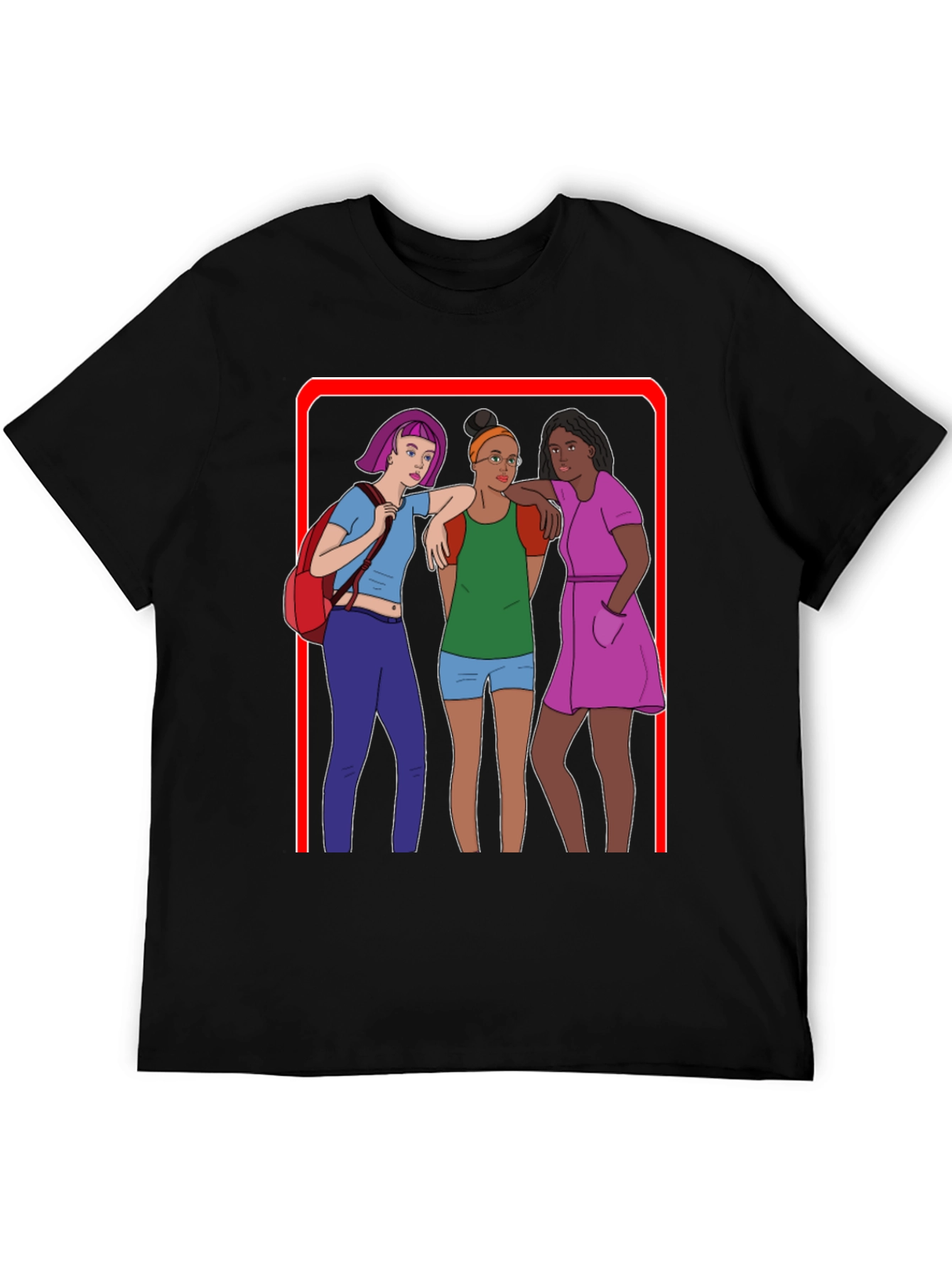 Cartoon Graphic T-Shirt - Three Friends