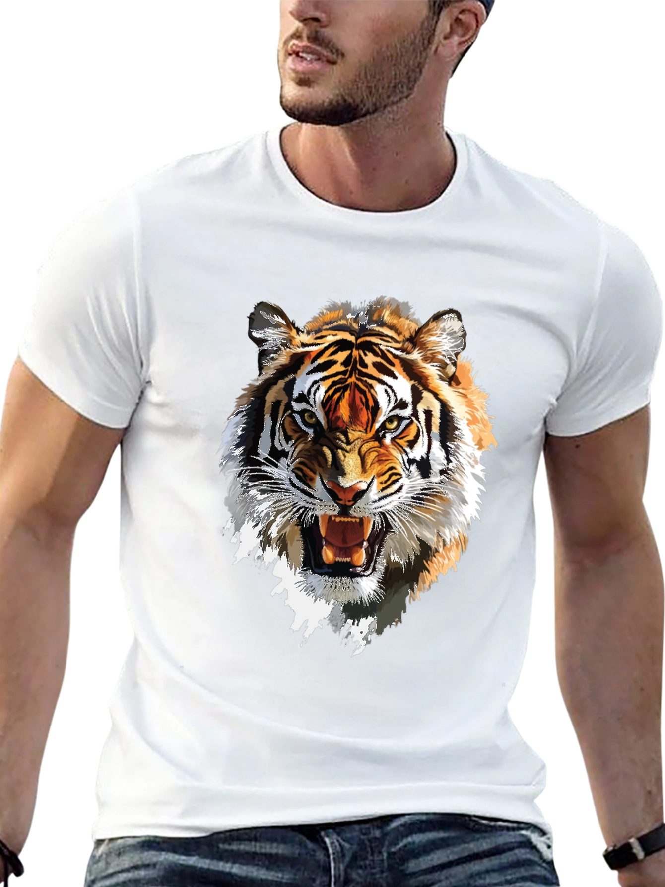 Tiger Graphic Tee - Bold Animal Print T-Shirt