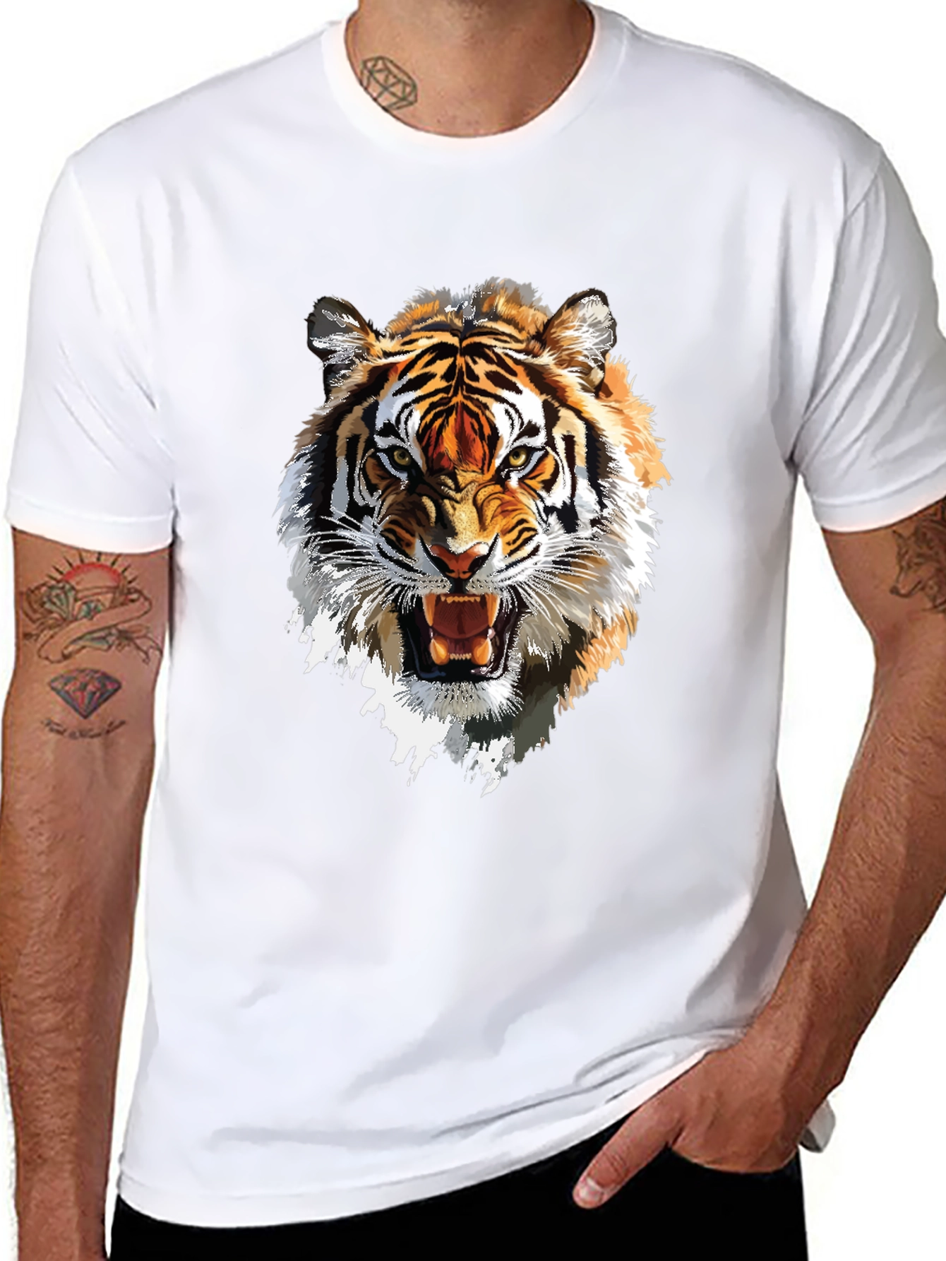 Tiger Graphic Tee - Bold Animal Print T-Shirt