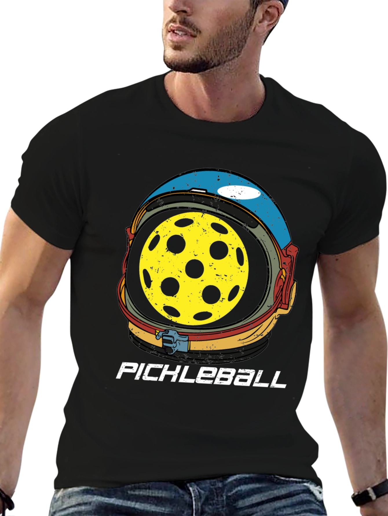 Pickleball Astronaut Helmet Graphic Tee - Unisex