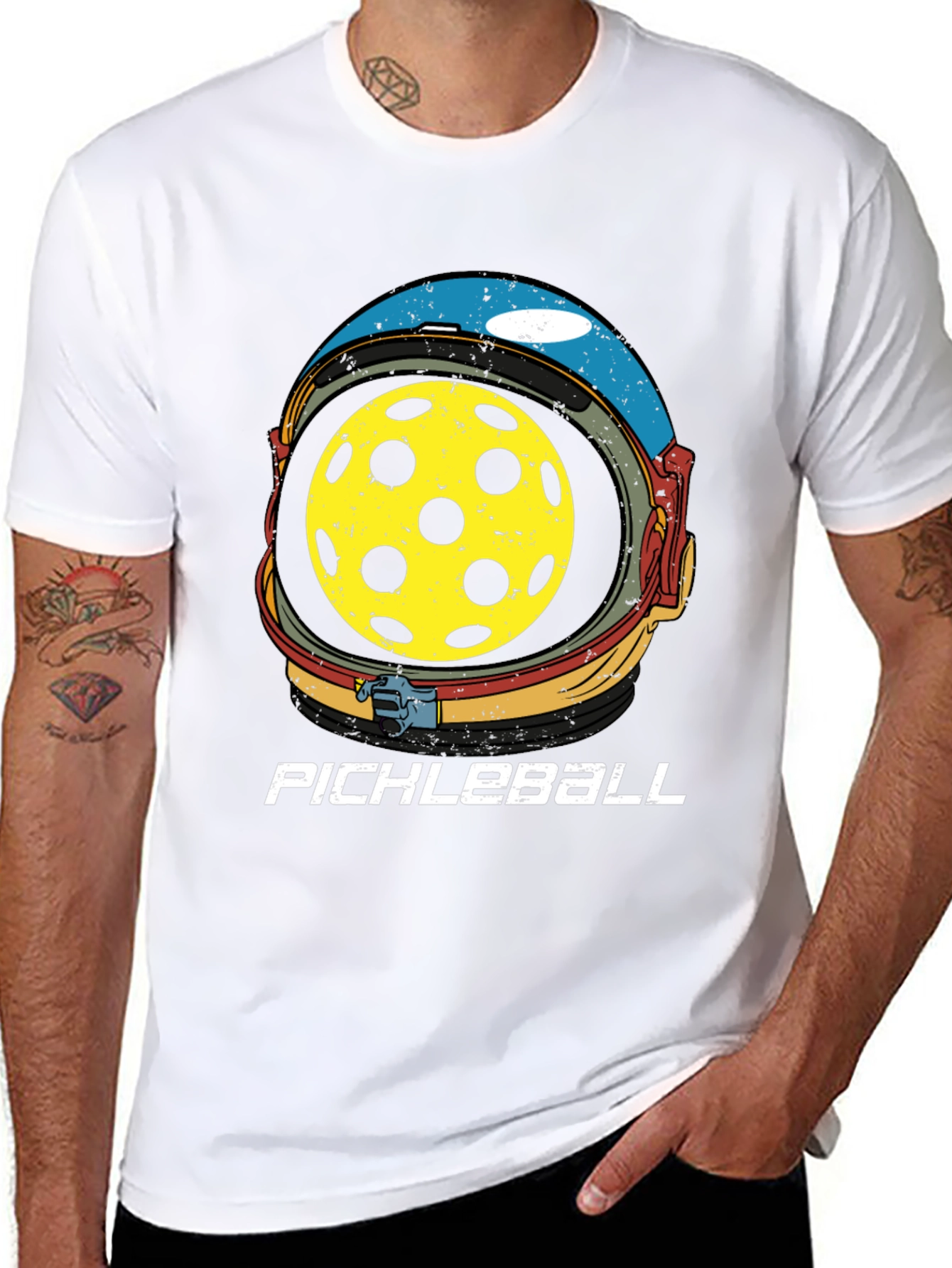 Pickleball Astronaut Helmet Graphic Tee - Unisex