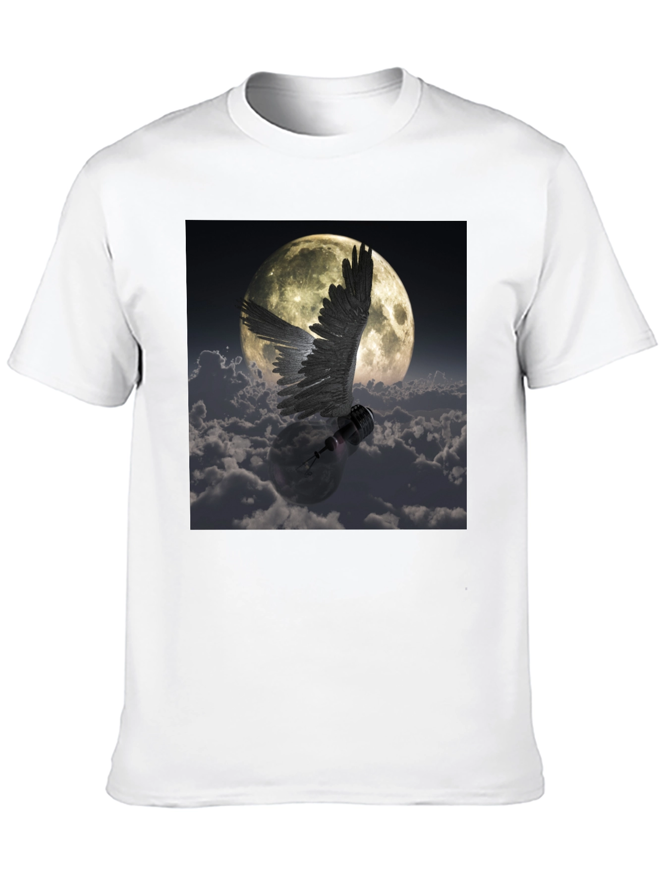 Winged Lightbulb Moon Graphic T-Shirt