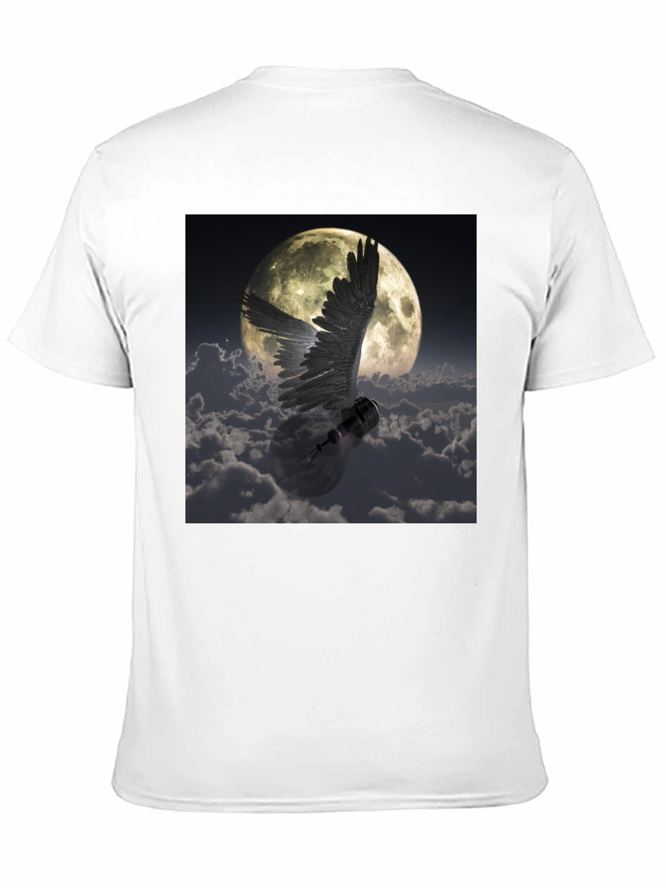 Winged Lightbulb Moon Graphic T-Shirt