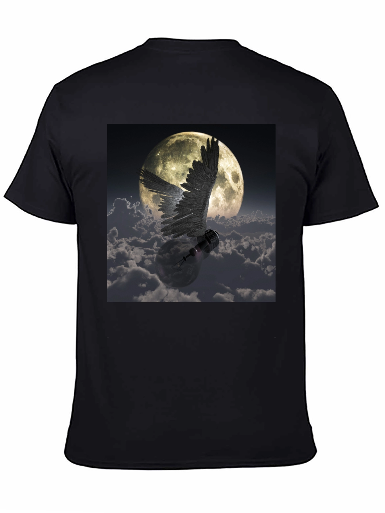 Winged Lightbulb Moon Graphic T-Shirt