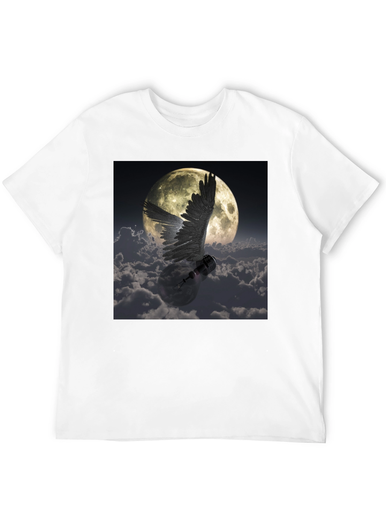Winged Lightbulb Moon Graphic T-Shirt