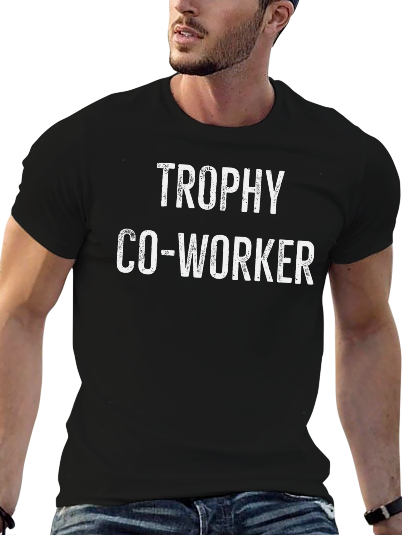 Trophy Co-Worker Black Cotton Graphic T-Shirt