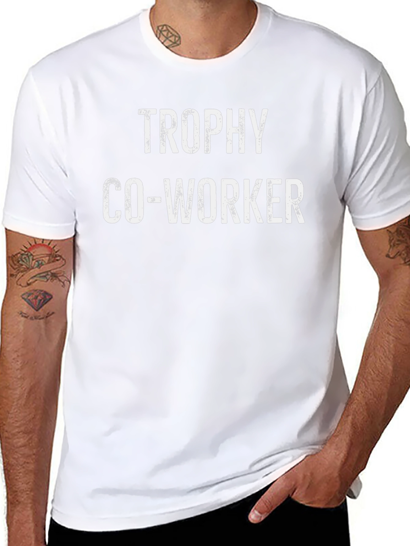 Trophy Co-Worker Black Cotton Graphic T-Shirt