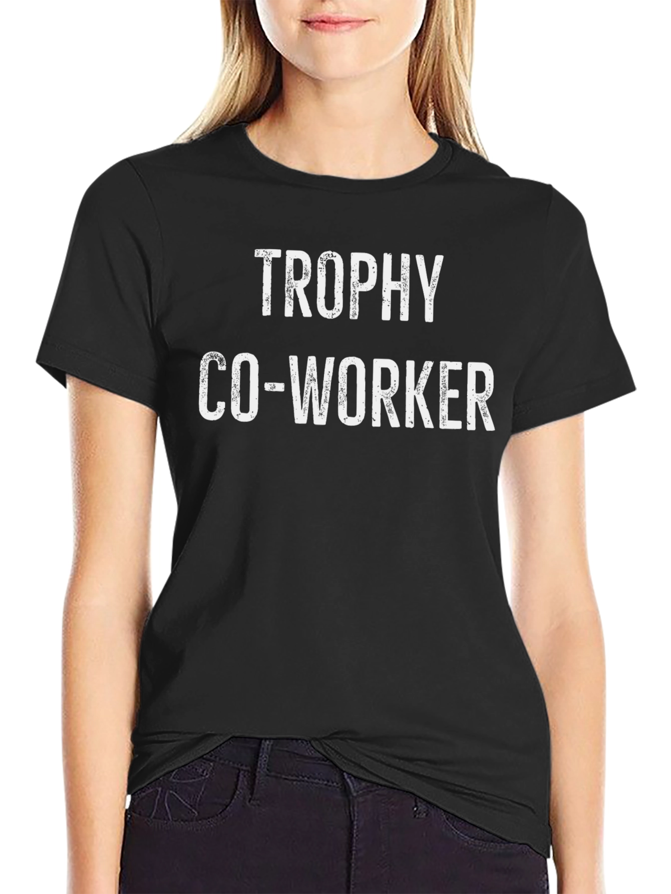 Trophy Co-Worker Black Cotton Graphic T-Shirt