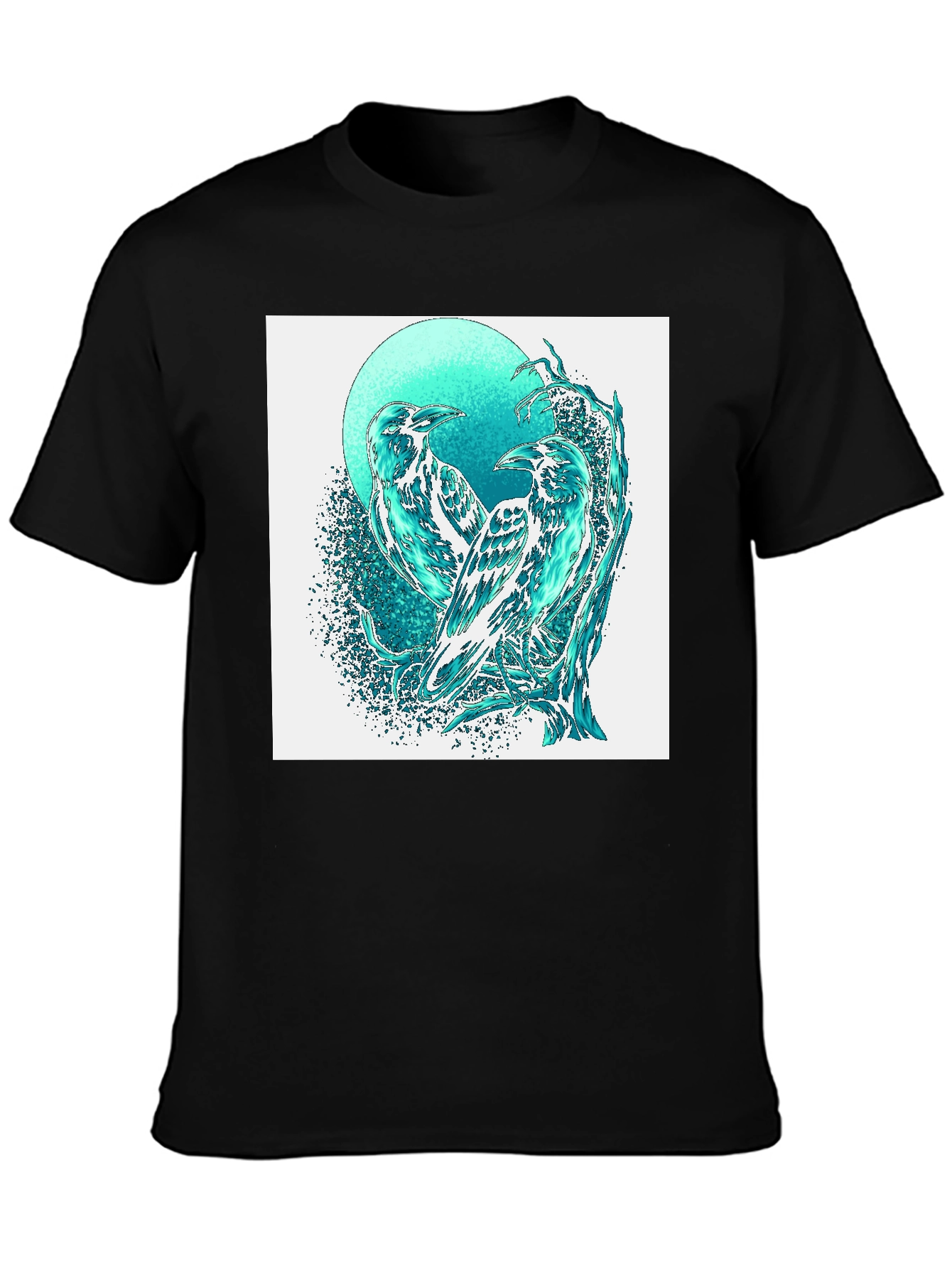 Raven Graphic Tee - Stylish Bird Art T-Shirt