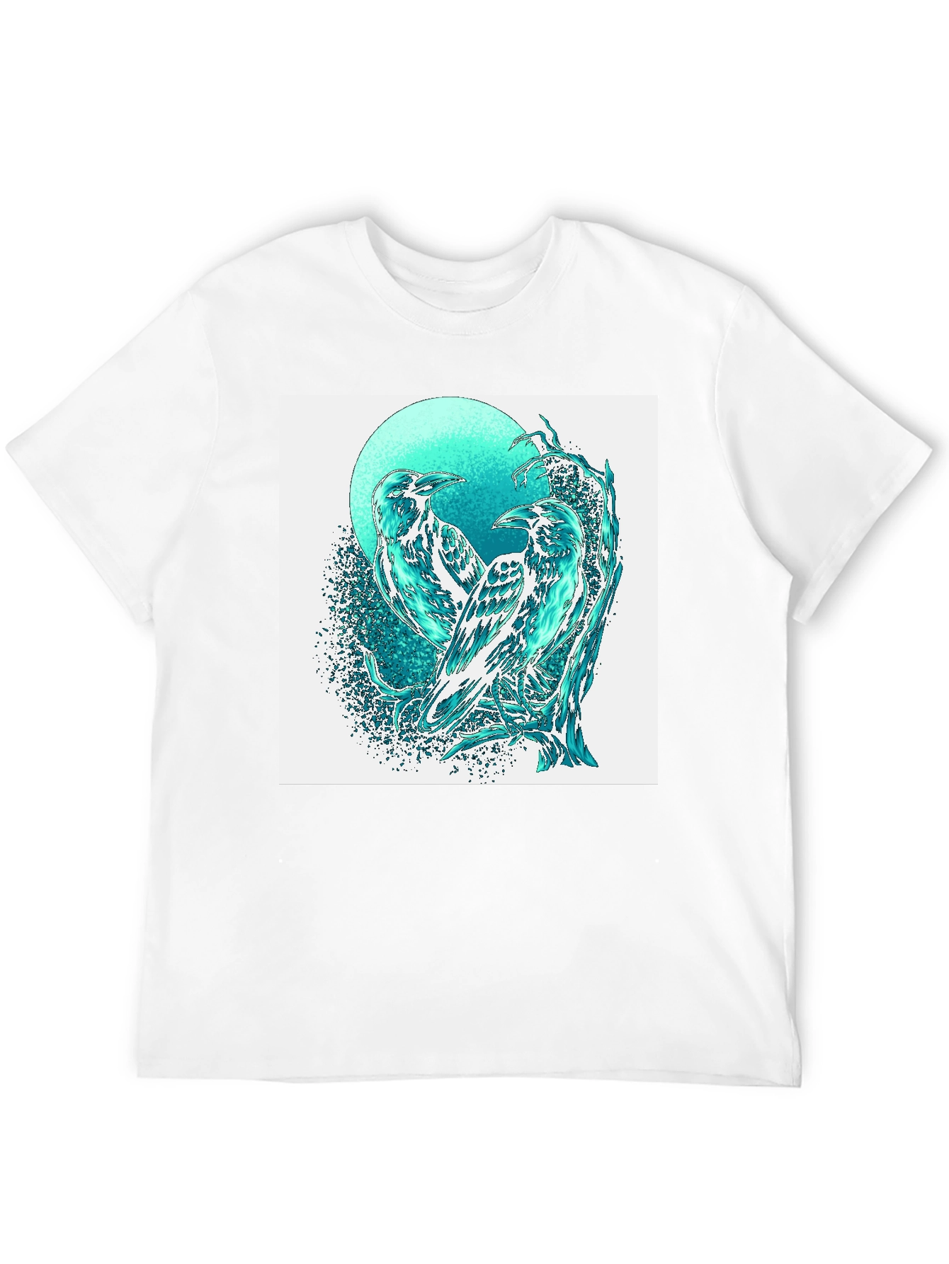 Raven Graphic Tee - Stylish Bird Art T-Shirt