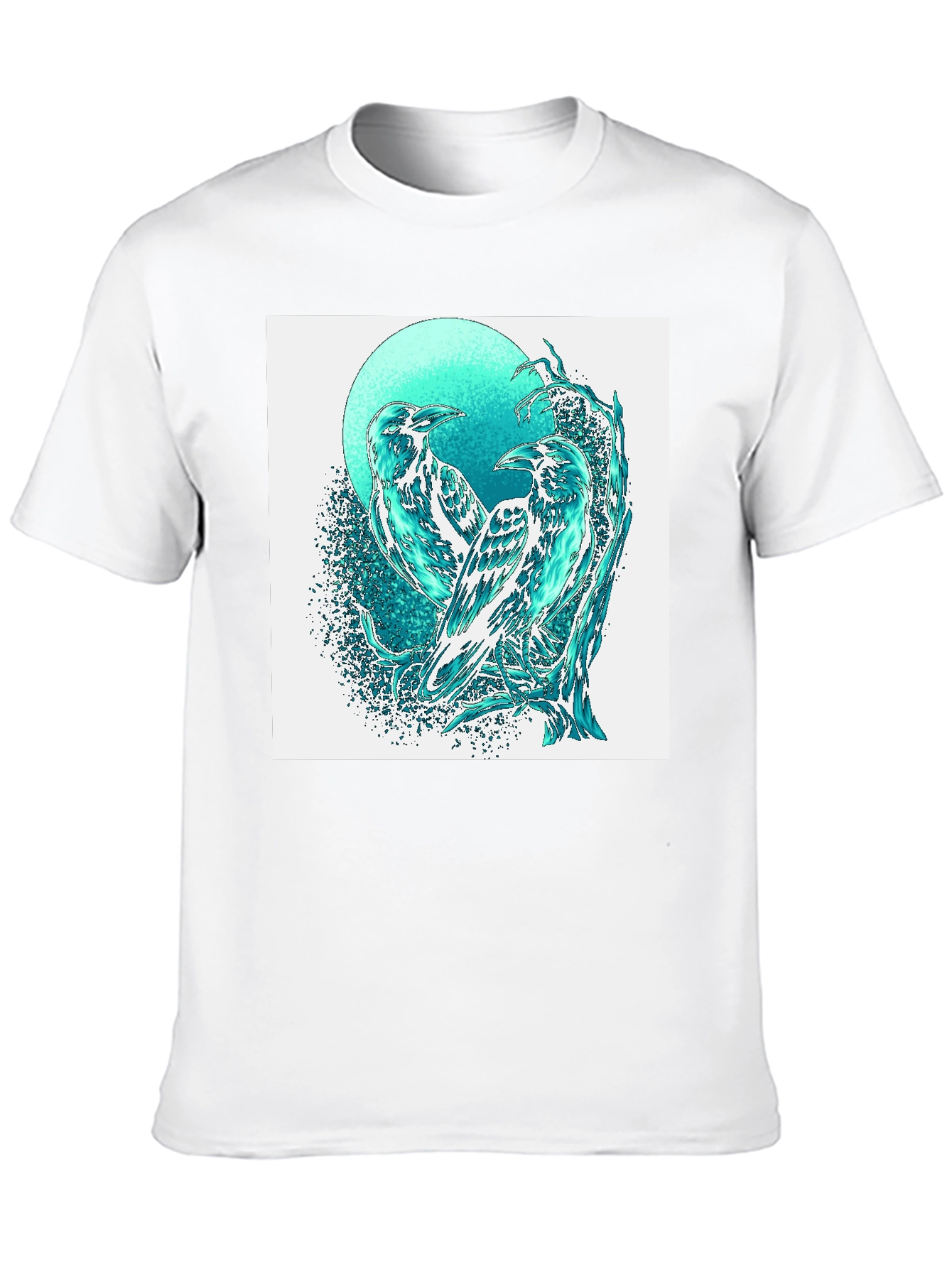 Raven Graphic Tee - Stylish Bird Art T-Shirt