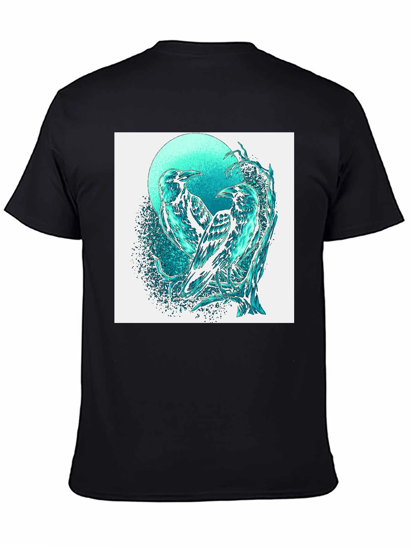 Raven Graphic Tee - Stylish Bird Art T-Shirt