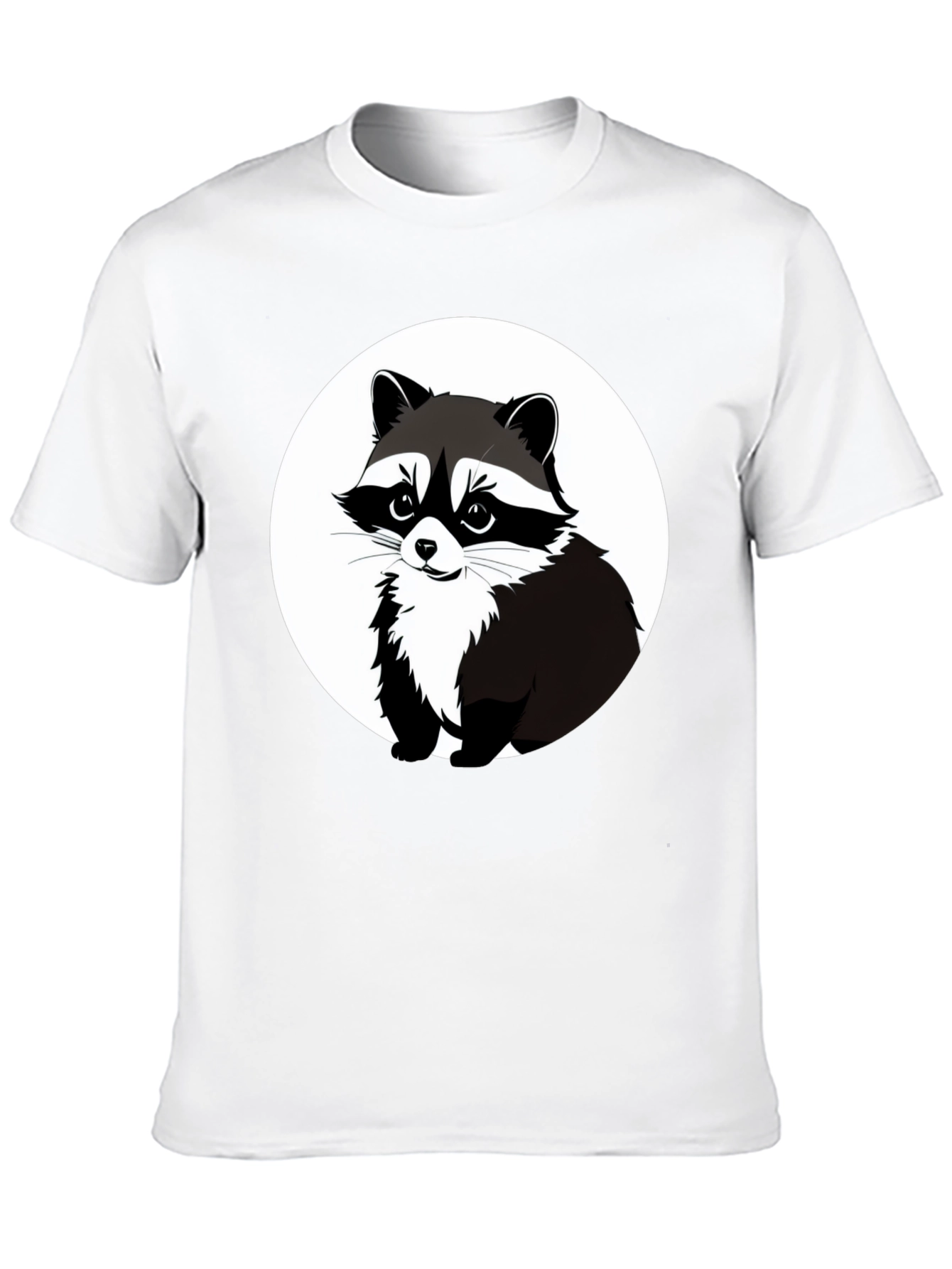 Raccoon Graphic Tee - Black Casual T-Shirt