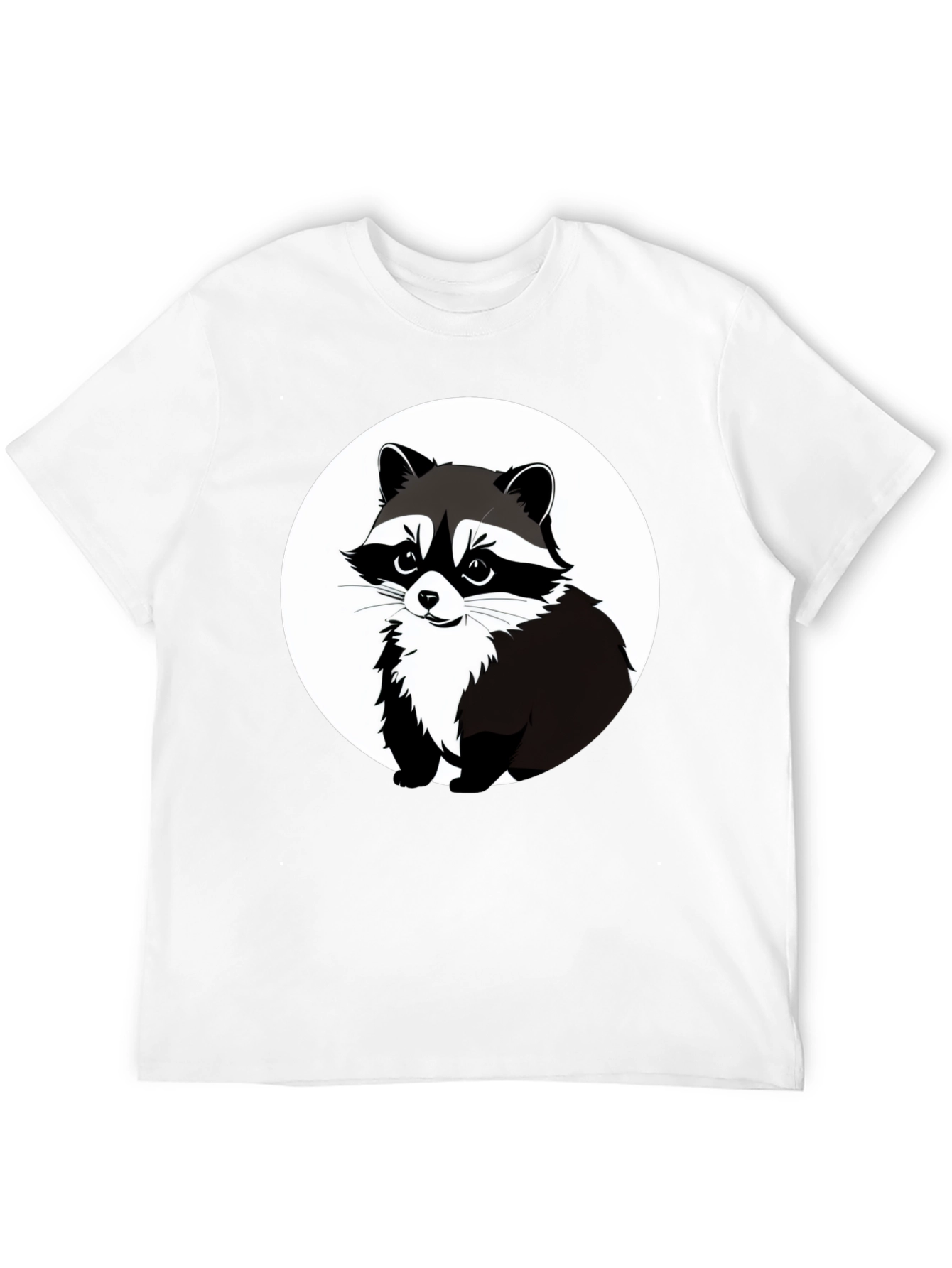 Raccoon Graphic Tee - Black Casual T-Shirt