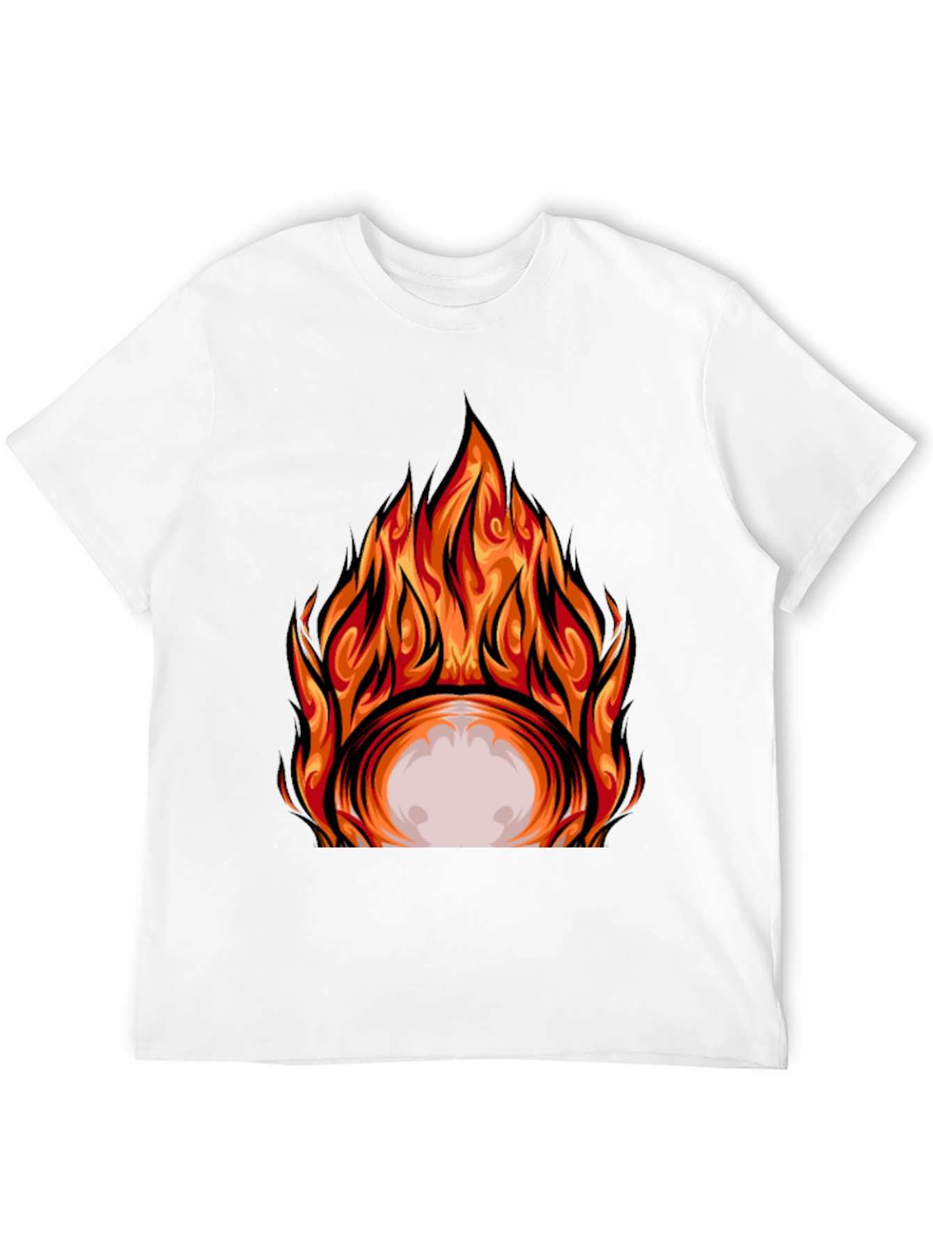 Fiery Graphic Print Black T-Shirt