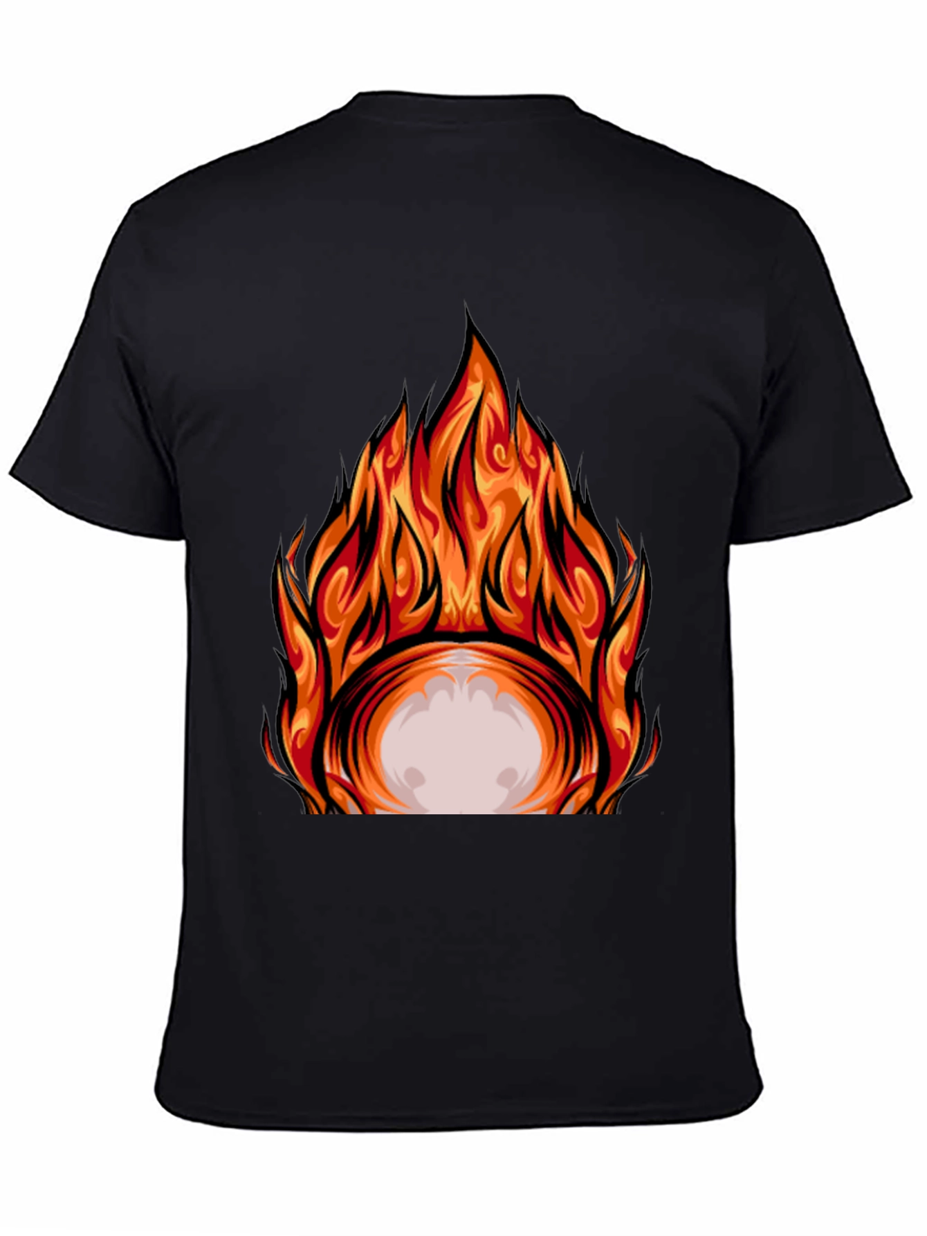 Fiery Graphic Print Black T-Shirt