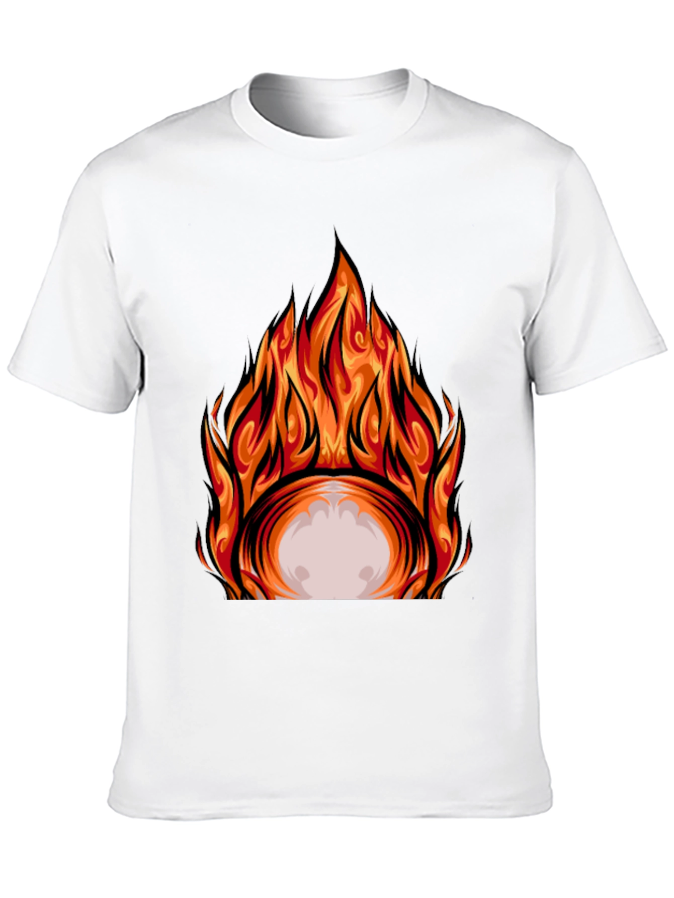 Fiery Graphic Print Black T-Shirt