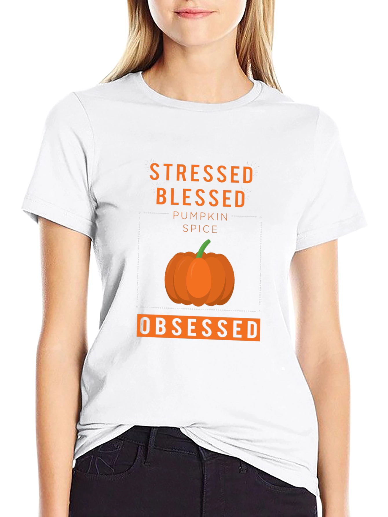 Stressed Blessed Pumpkin Spice Obsessed T-Shirt
