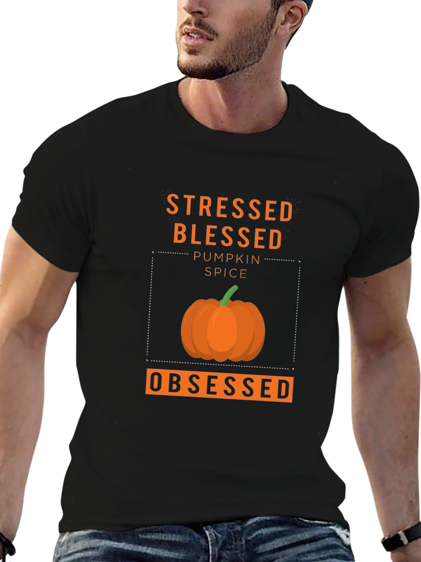 Stressed Blessed Pumpkin Spice Obsessed T-Shirt