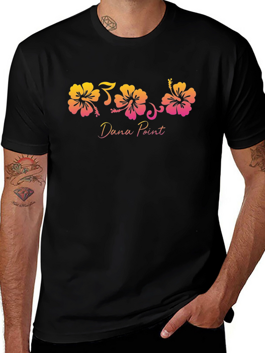 Dana Point Hibiscus Flower Graphic T-Shirt