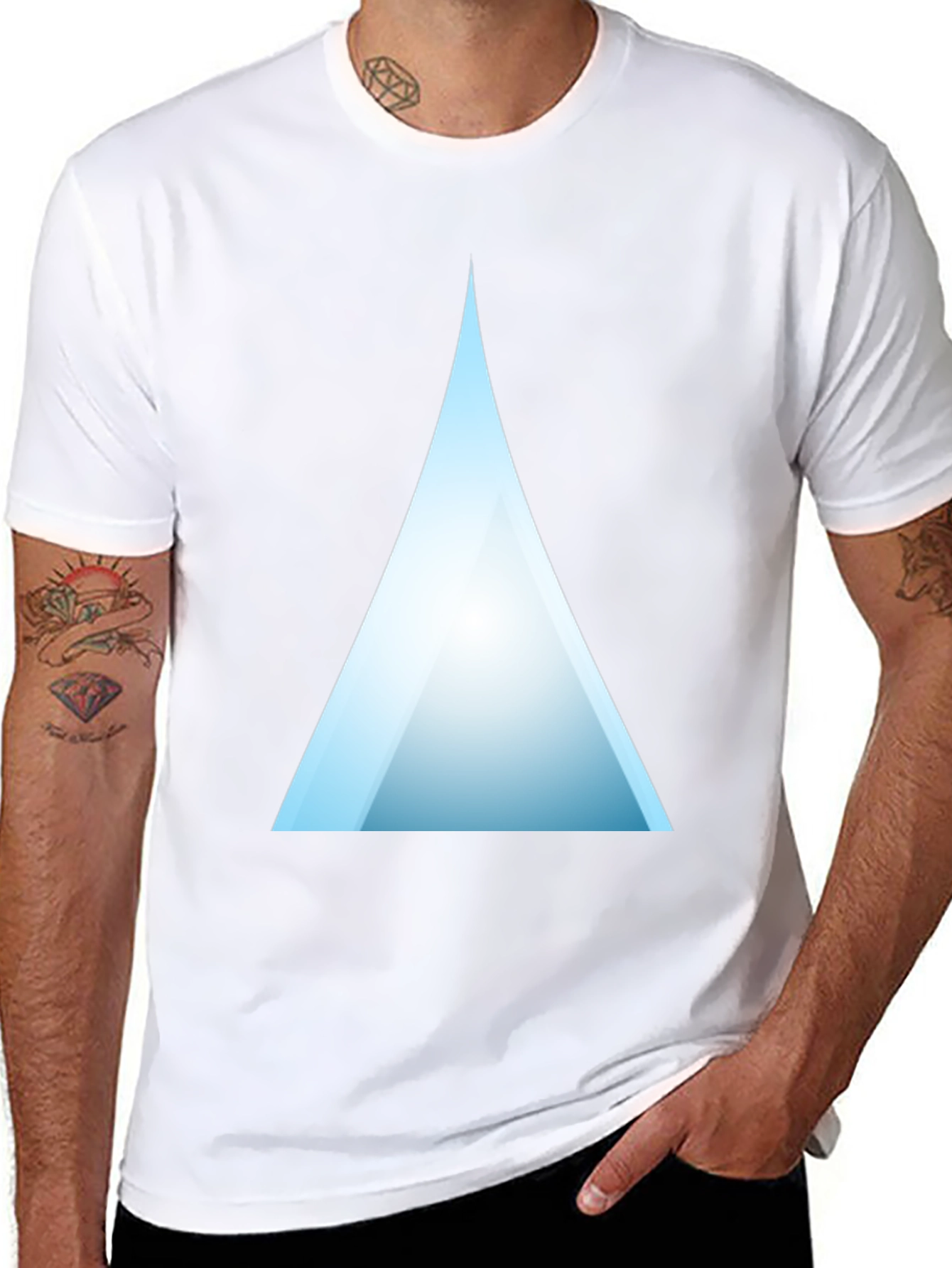 Modern Triangle Graphic T-Shirt - Black