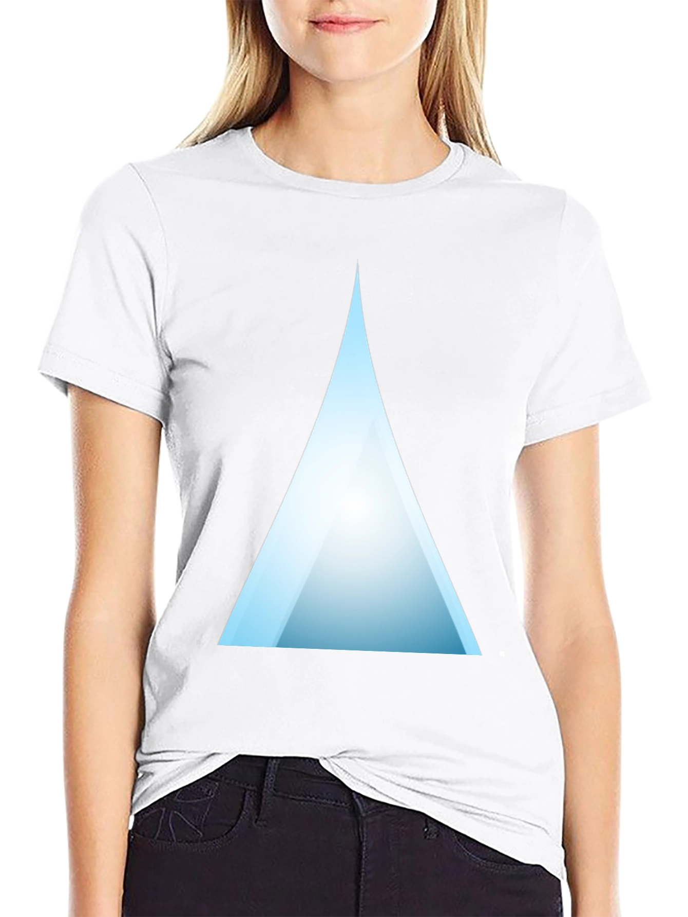 Modern Triangle Graphic T-Shirt - Black
