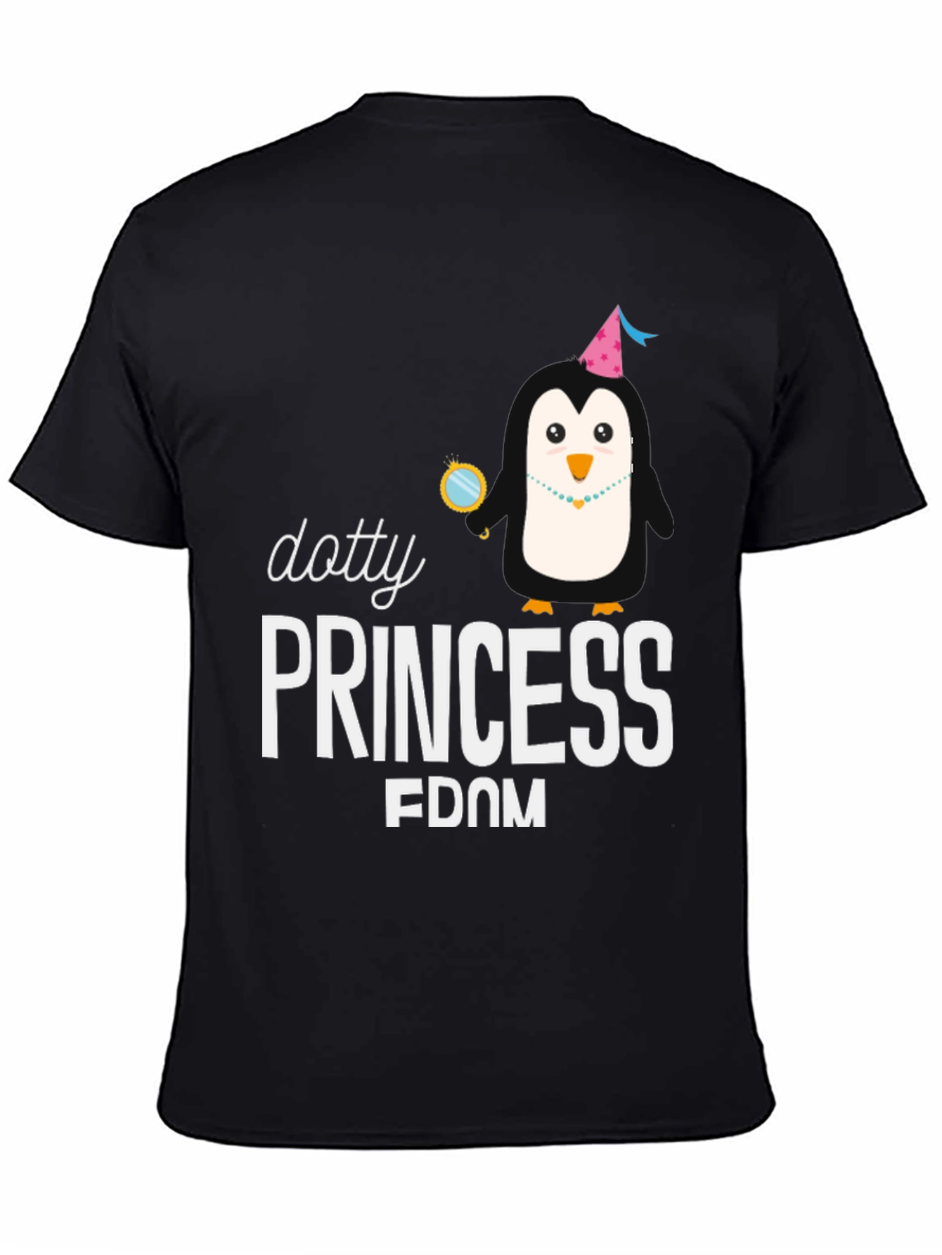 Dotty Princess Penguin T-Shirt - Black