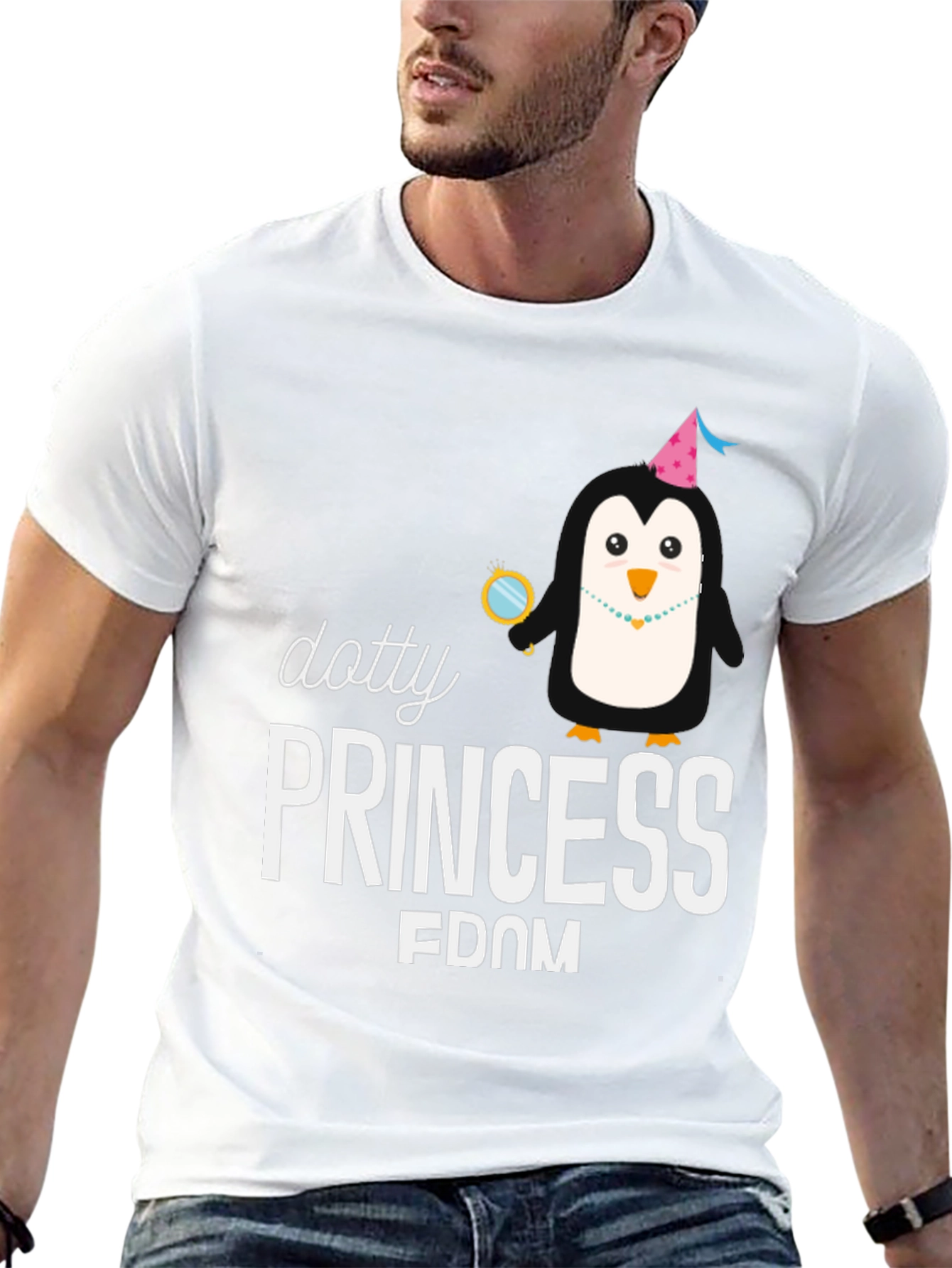 Dotty Princess Penguin T-Shirt - Black