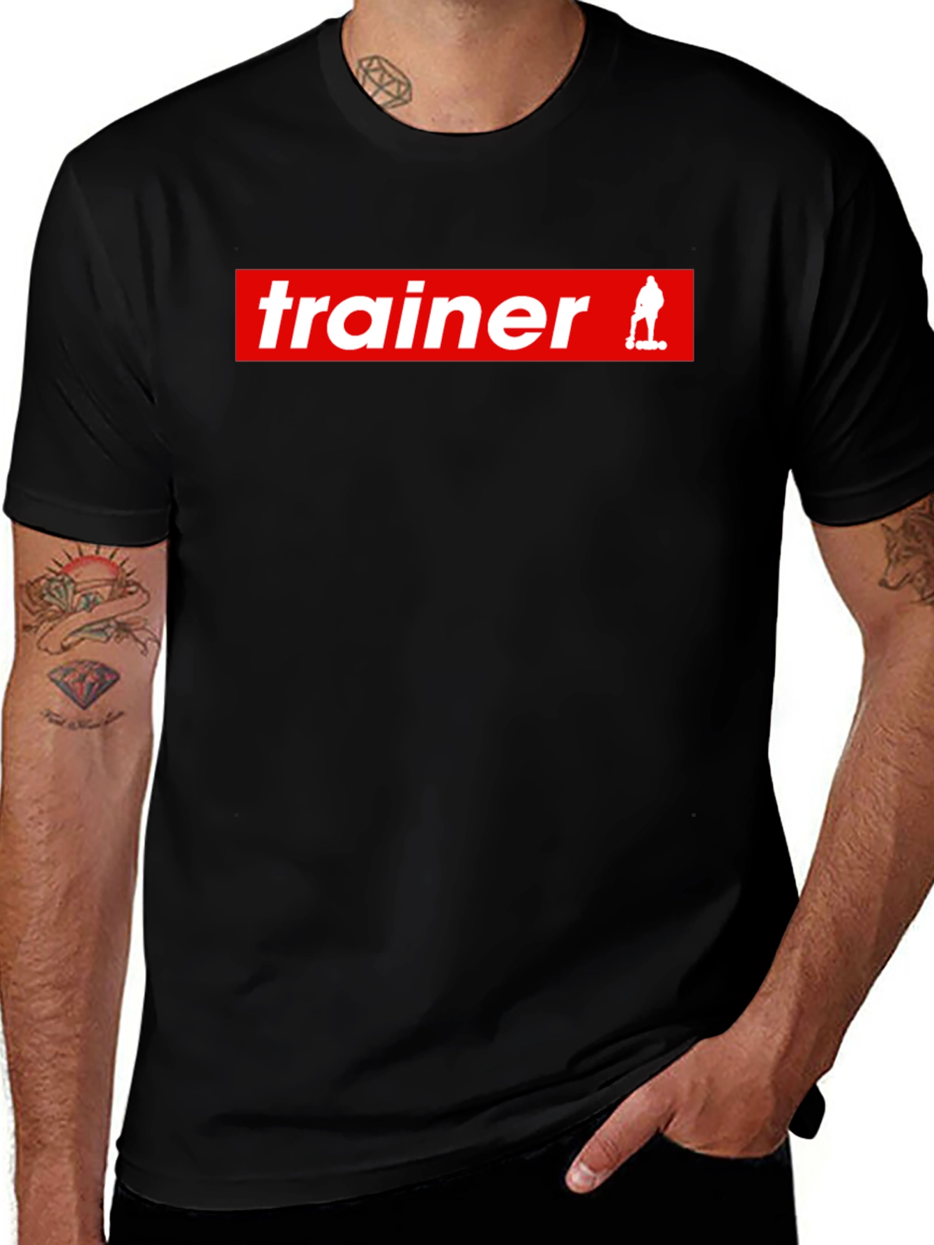 Trainer Graphic Tee - Black Cotton T-Shirt