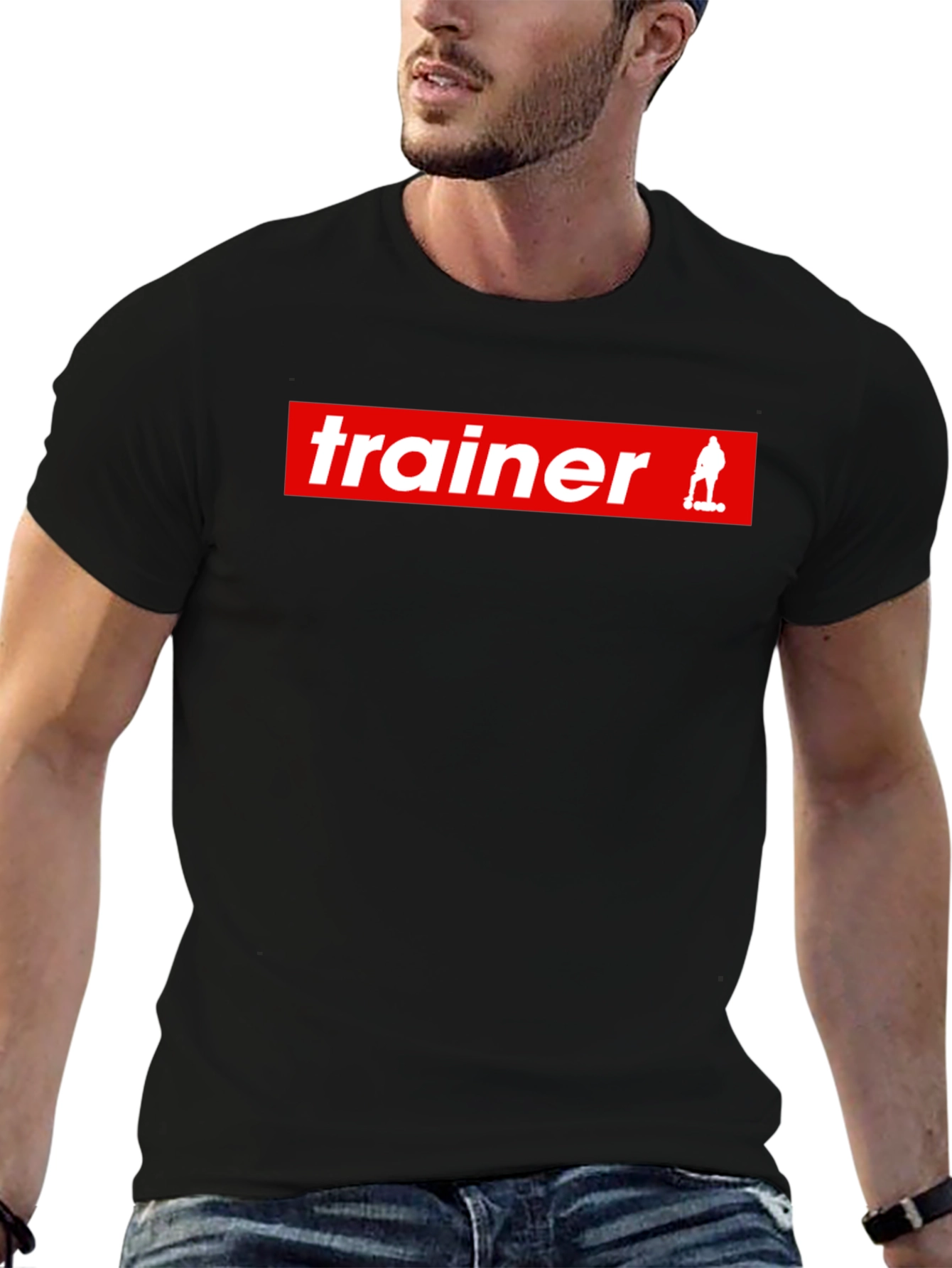 Trainer Graphic Tee - Black Cotton T-Shirt