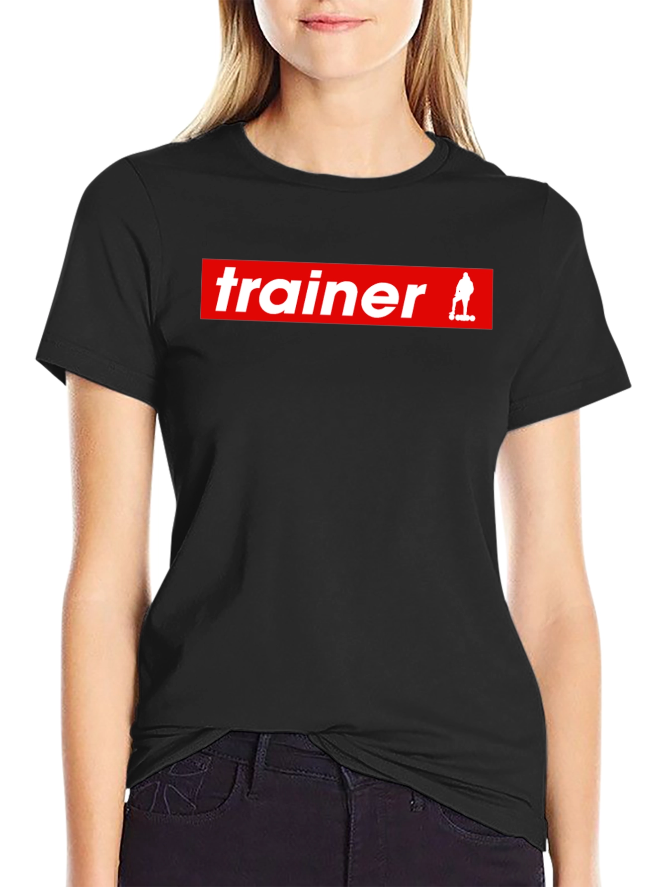 Trainer Graphic Tee - Black Cotton T-Shirt