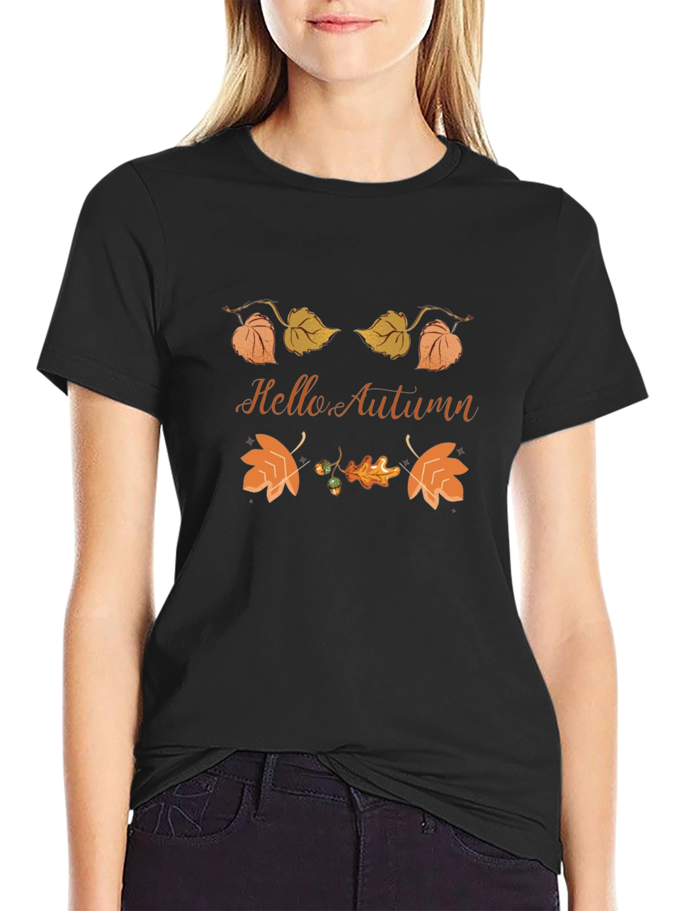 Hello Autumn Graphic Tee - Fall Season T-Shirt