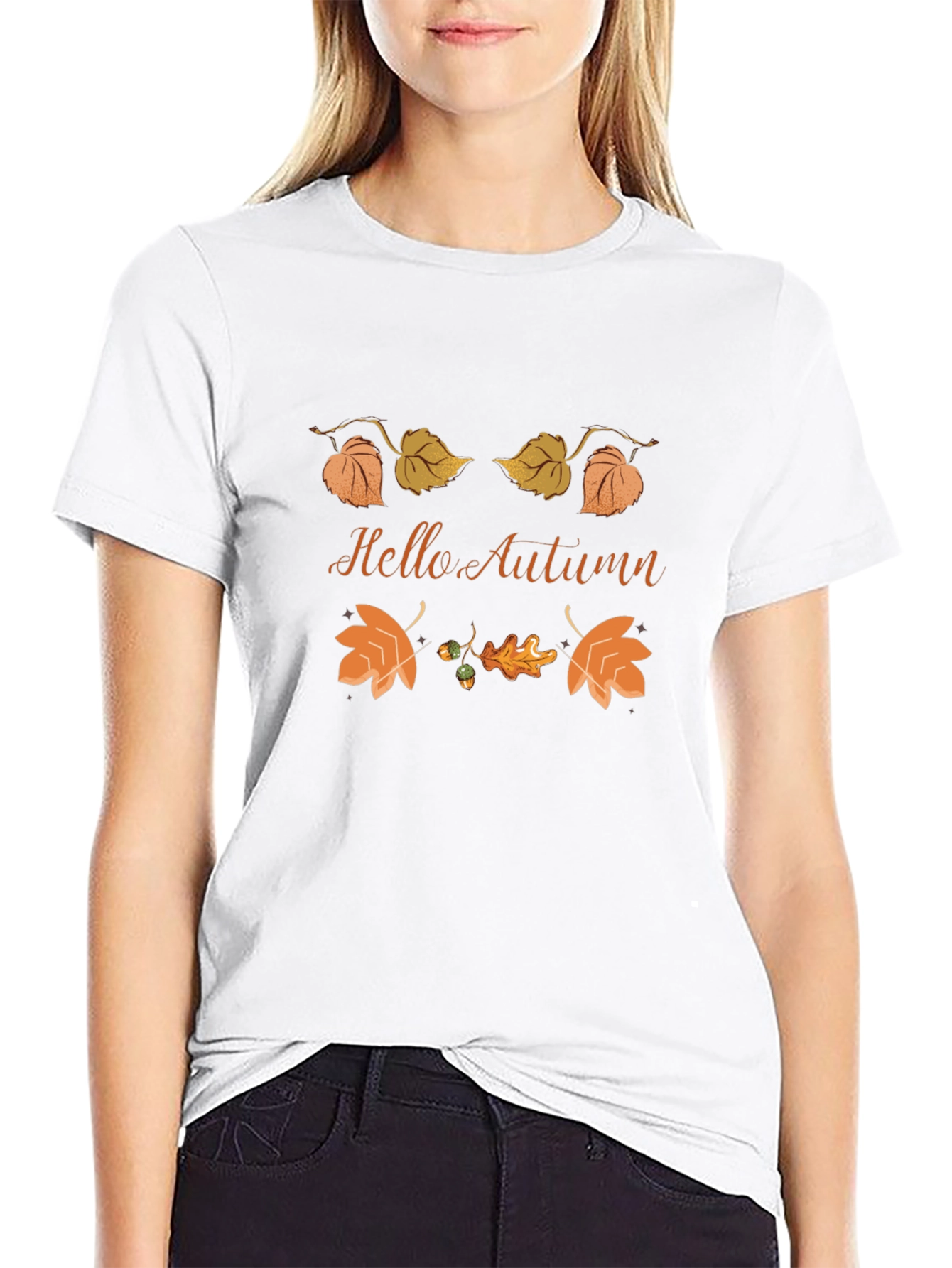 Hello Autumn Graphic Tee - Fall Season T-Shirt