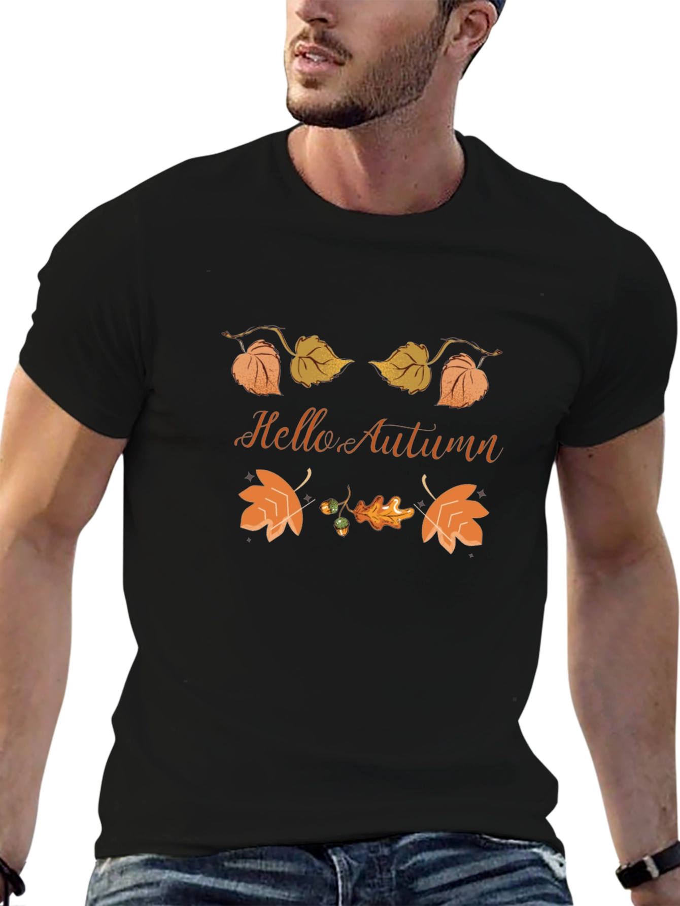 Hello Autumn Graphic Tee - Fall Season T-Shirt
