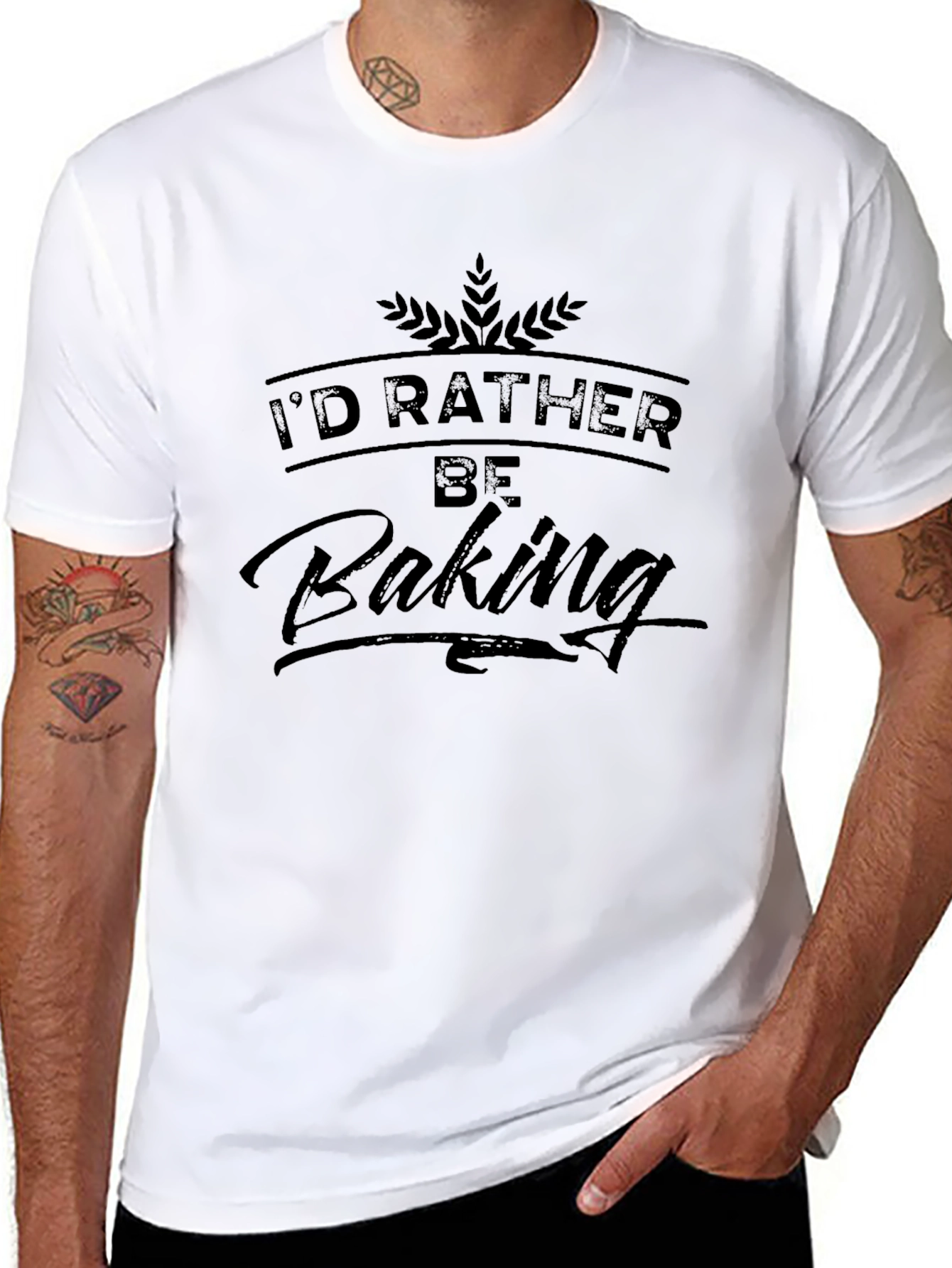 Id Rather Be Baking T-Shirt - Cotton Blend