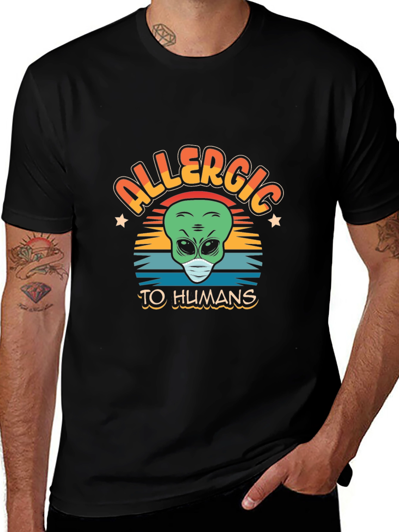 Allergic to Humans Alien Graphic Tee