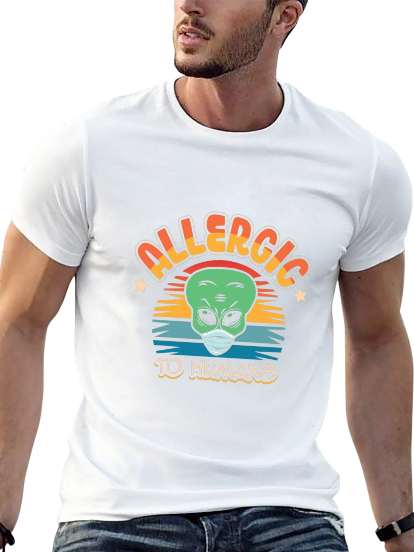 Allergic to Humans Alien Graphic Tee