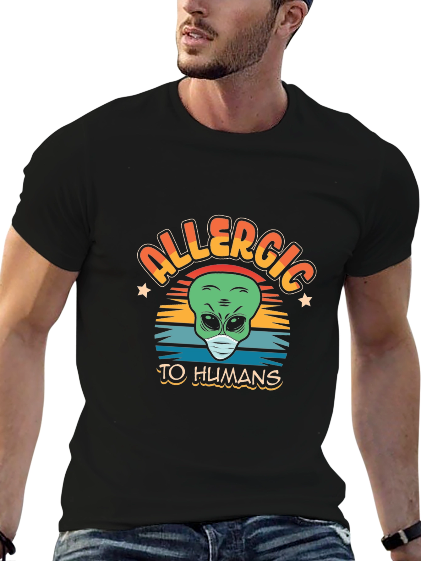 Allergic to Humans Alien Graphic Tee