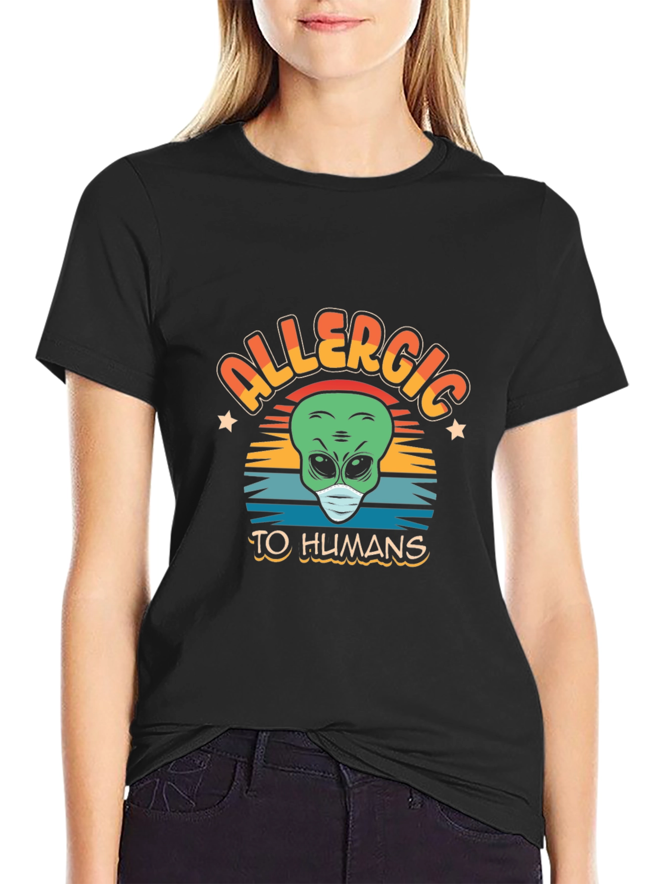 Allergic to Humans Alien Graphic Tee