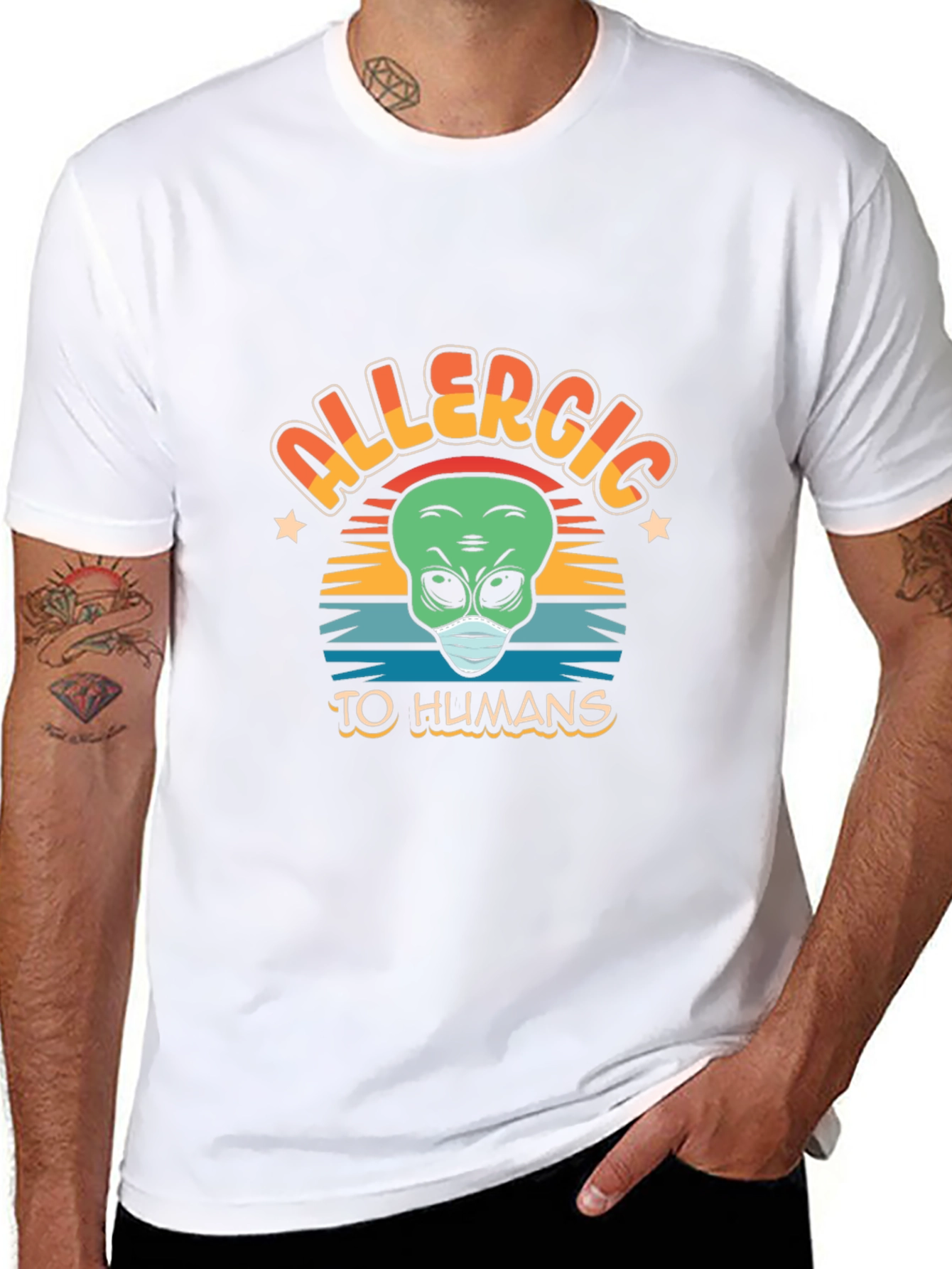 Allergic to Humans Alien Graphic Tee