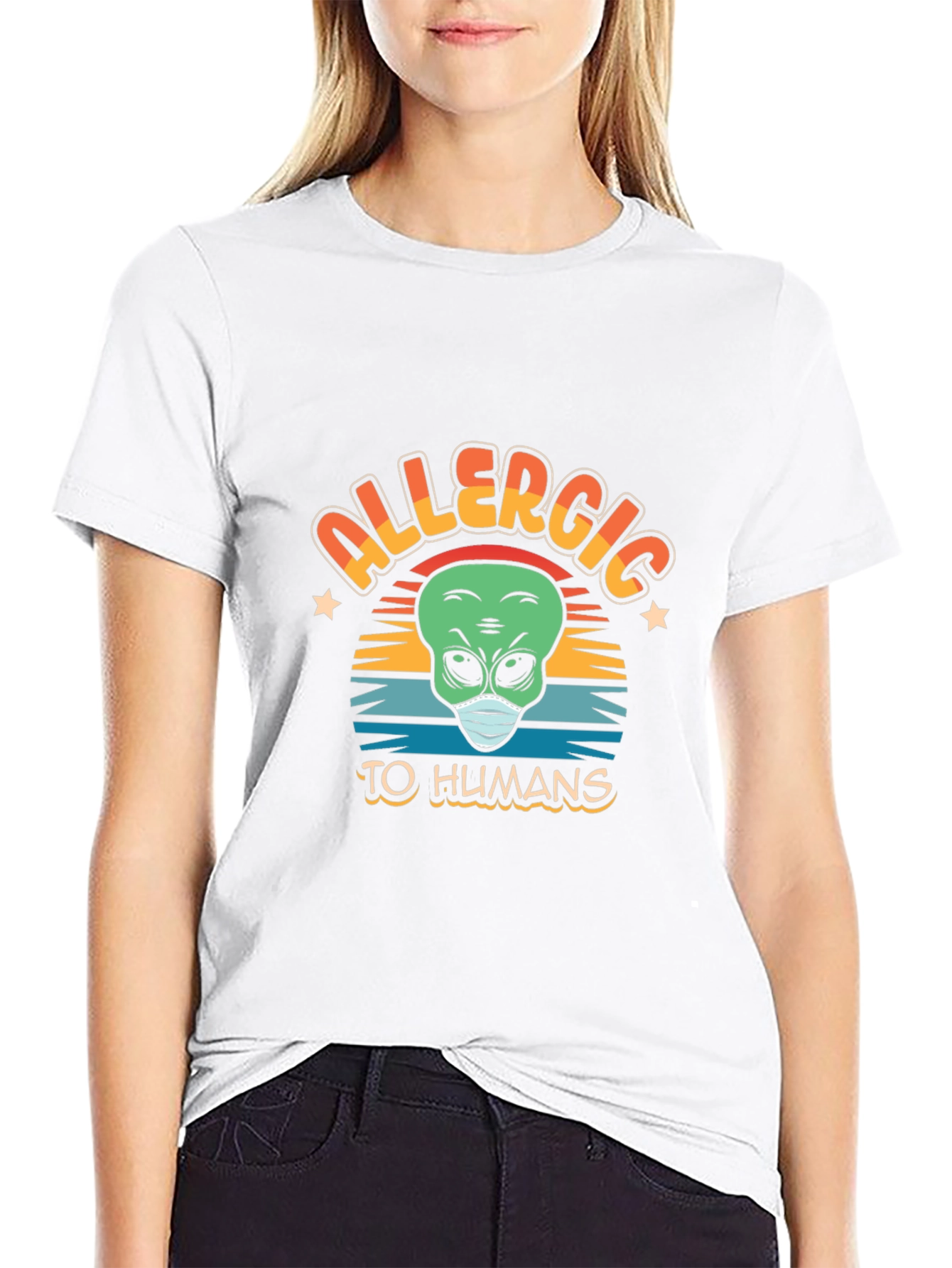 Allergic to Humans Alien Graphic Tee