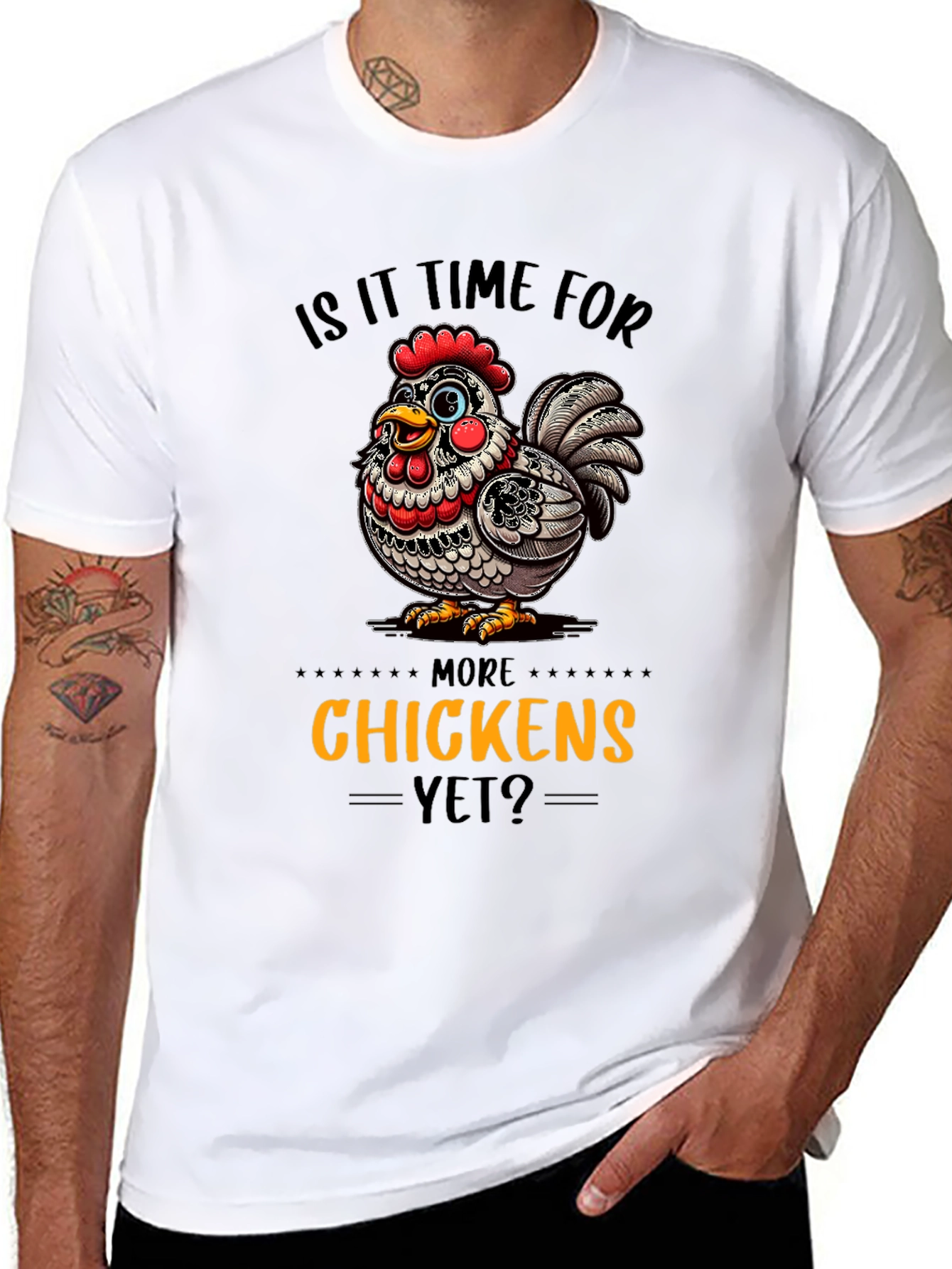 Funny Chicken Graphic T-Shirt - More Chickens Yet?
