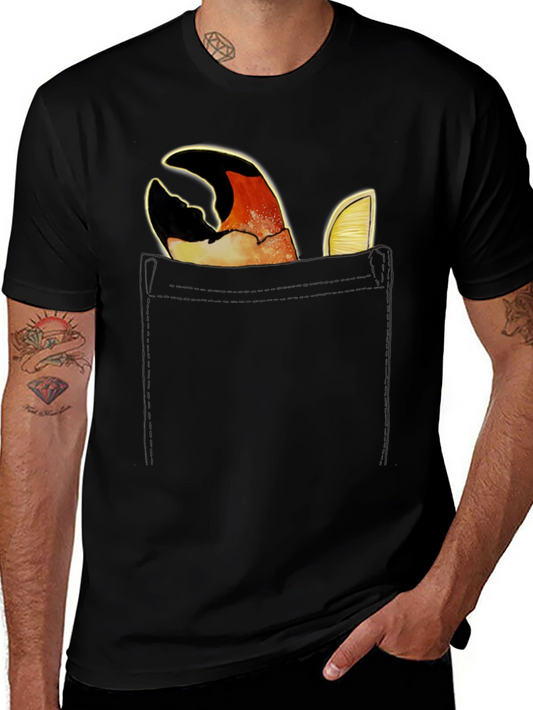 Crab Claw Pocket Tee - Novelty Graphic T-Shirt