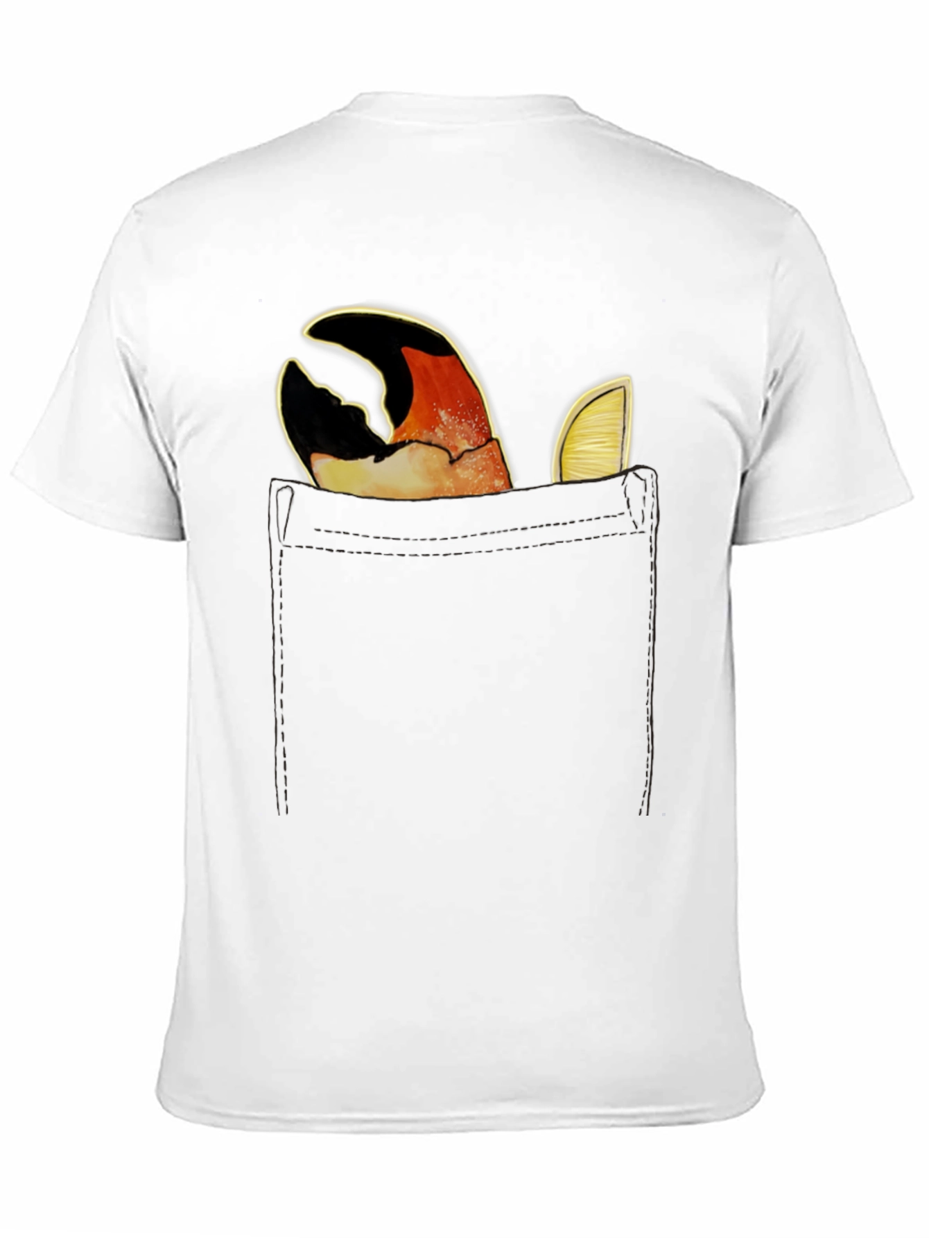 Crab Claw Pocket Tee - Novelty Graphic T-Shirt